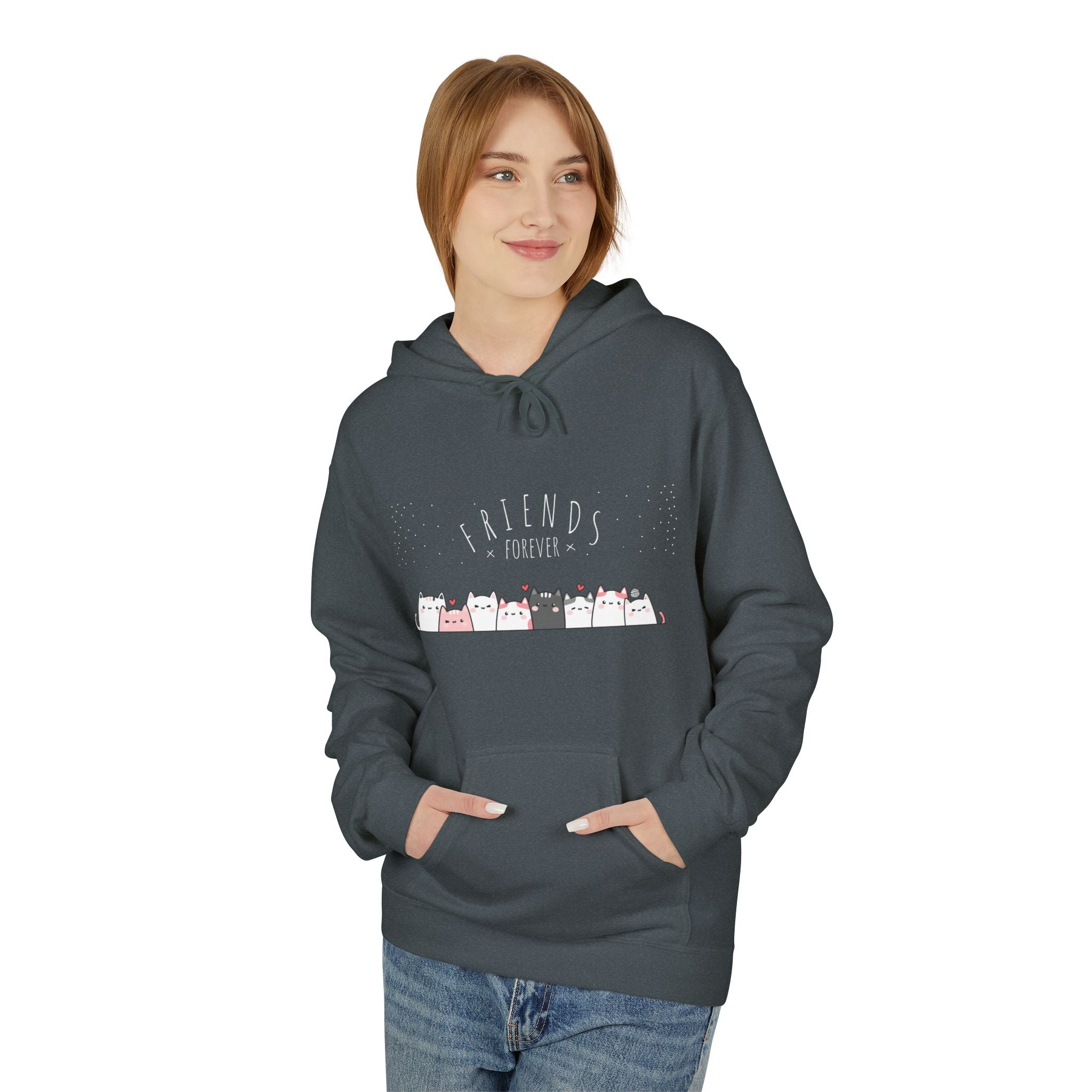 Friends Forever Cat Hoodie – Cute Kawaii Kitty Pullover