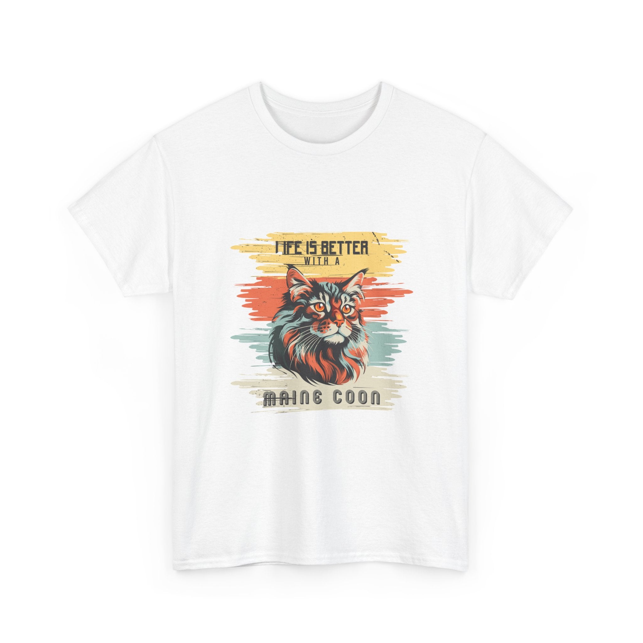 Maine Coon Cat T-Shirt — "Life Is Better With A Maine Coon" Vintage Graphic Tee