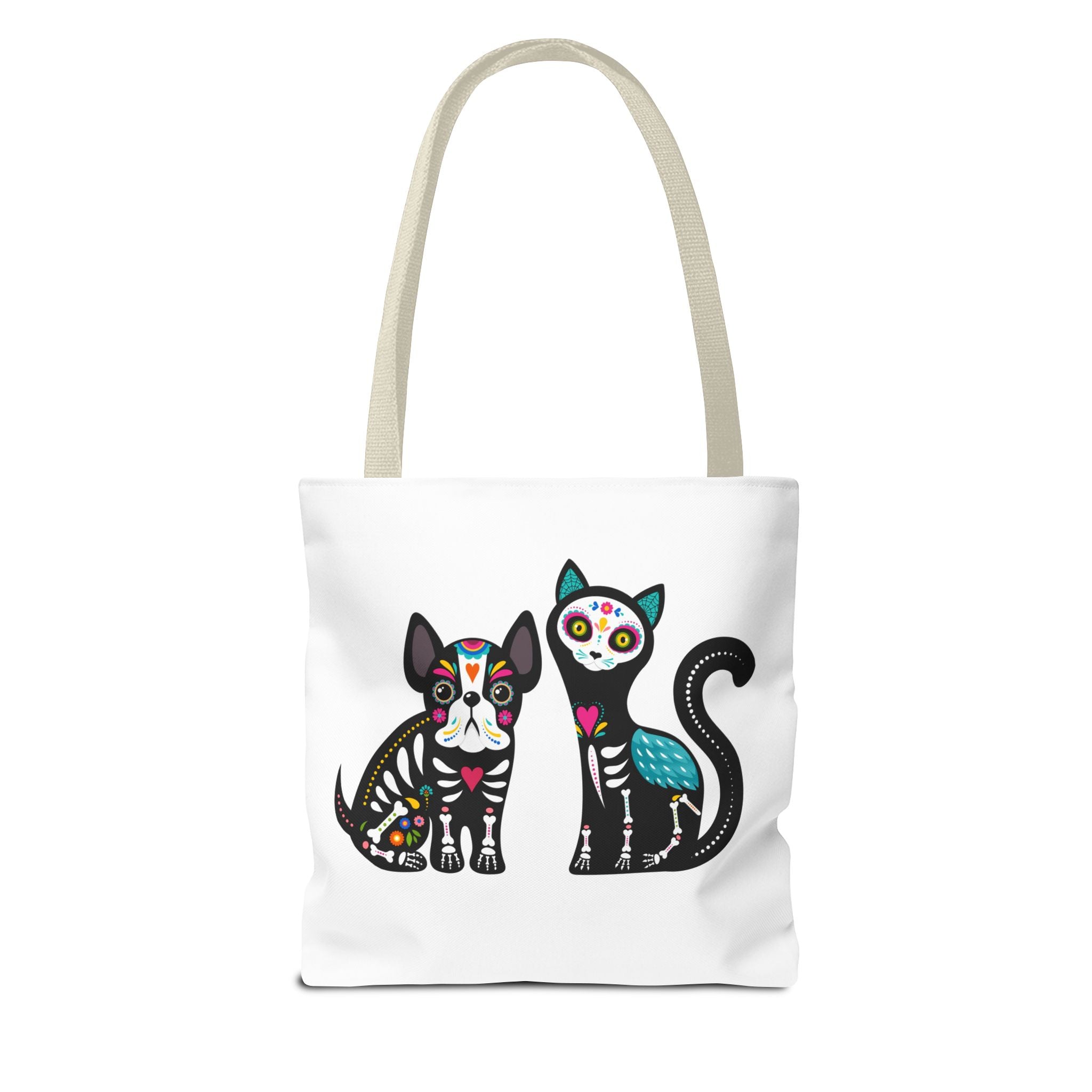 Day of the Dead Pet Tote Bag — Sugar Skull Cat & Dog Canvas Tote