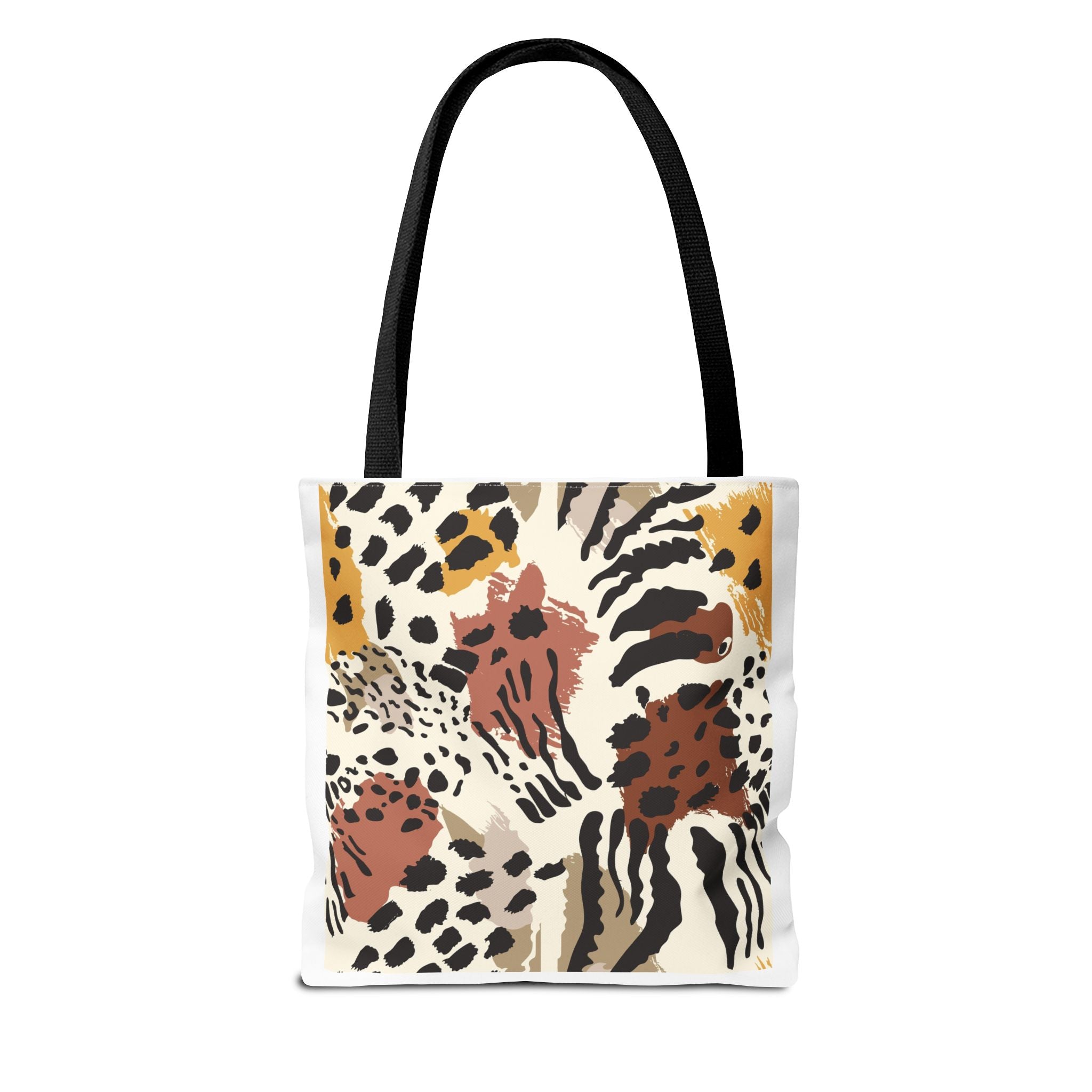 Neutral Abstract Safari Animal Print Tote Bag — All-Over-Print