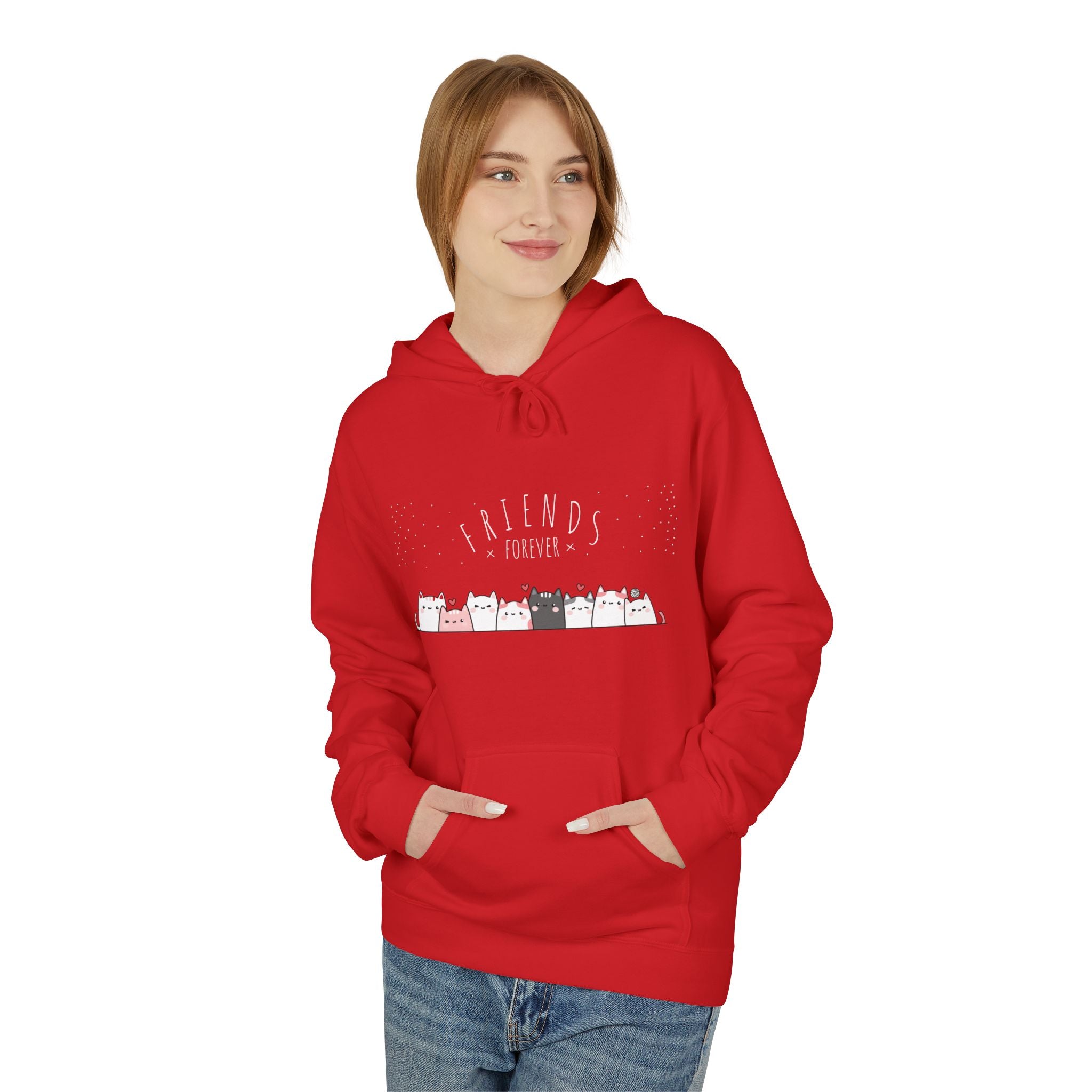 Friends Forever Cat Hoodie – Cute Kawaii Kitty Pullover