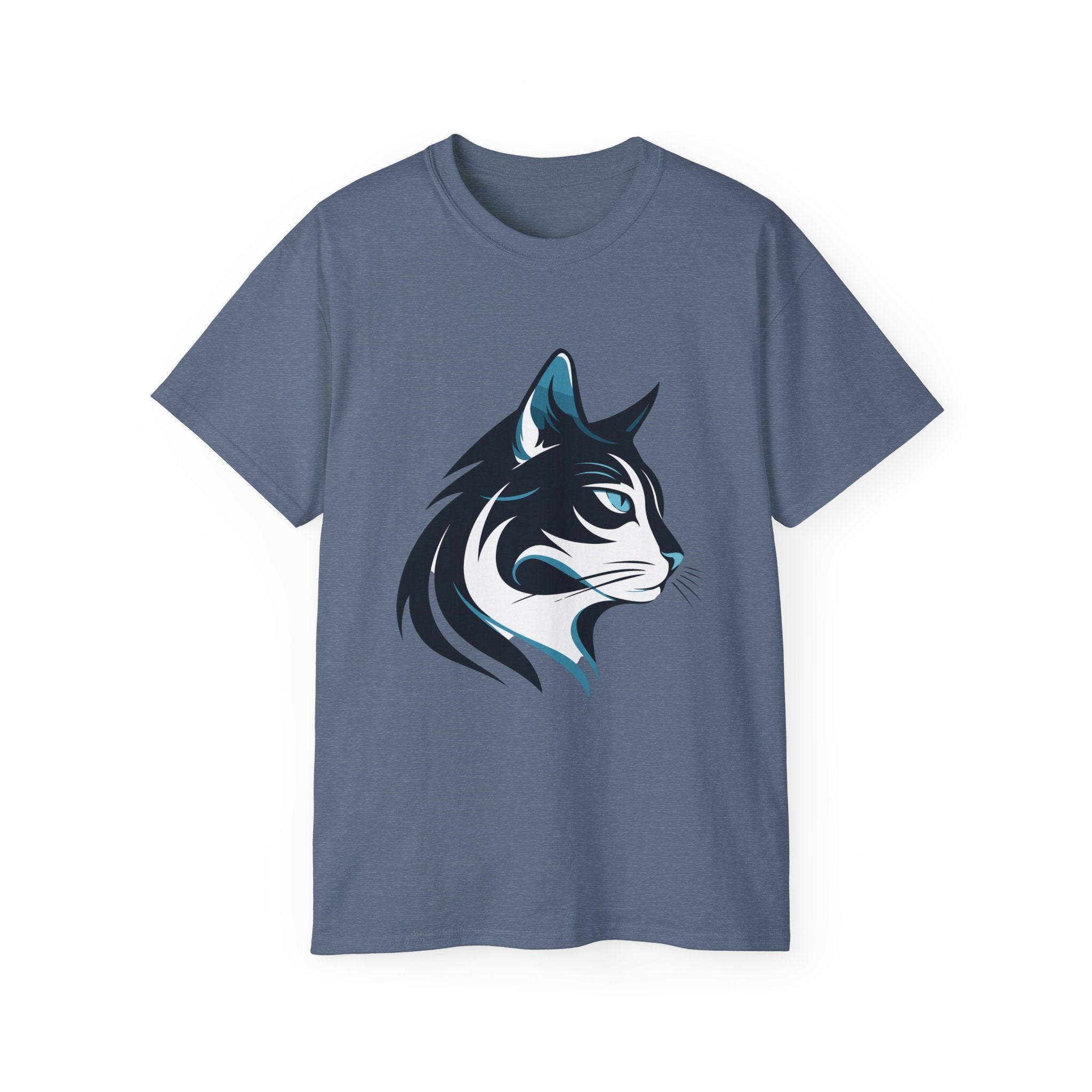 Cat Head Graphic Tee — Stylized Feline Profile Shirt
