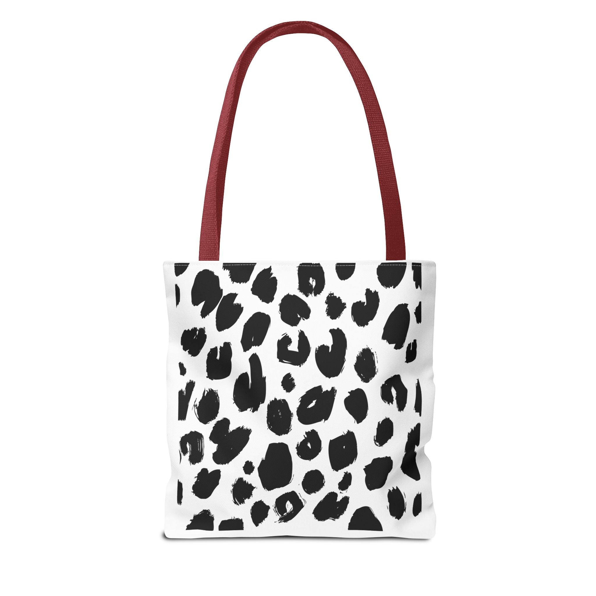 Leopard Spot Black & White Tote Bag — Chic Animal Print All-Over Tote