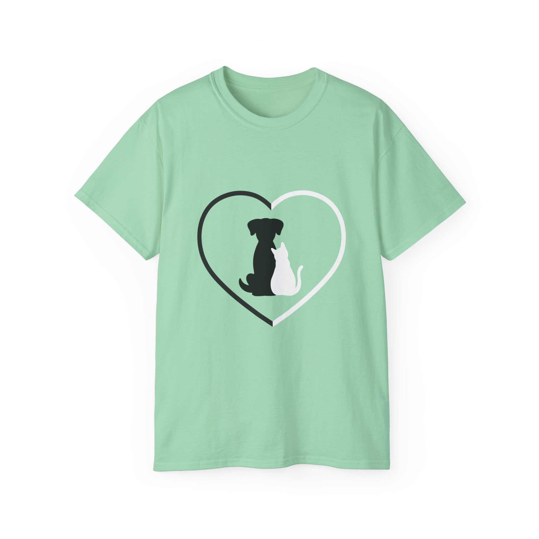 Dog & Cat Heart T-Shirt — Pet Lover Tee