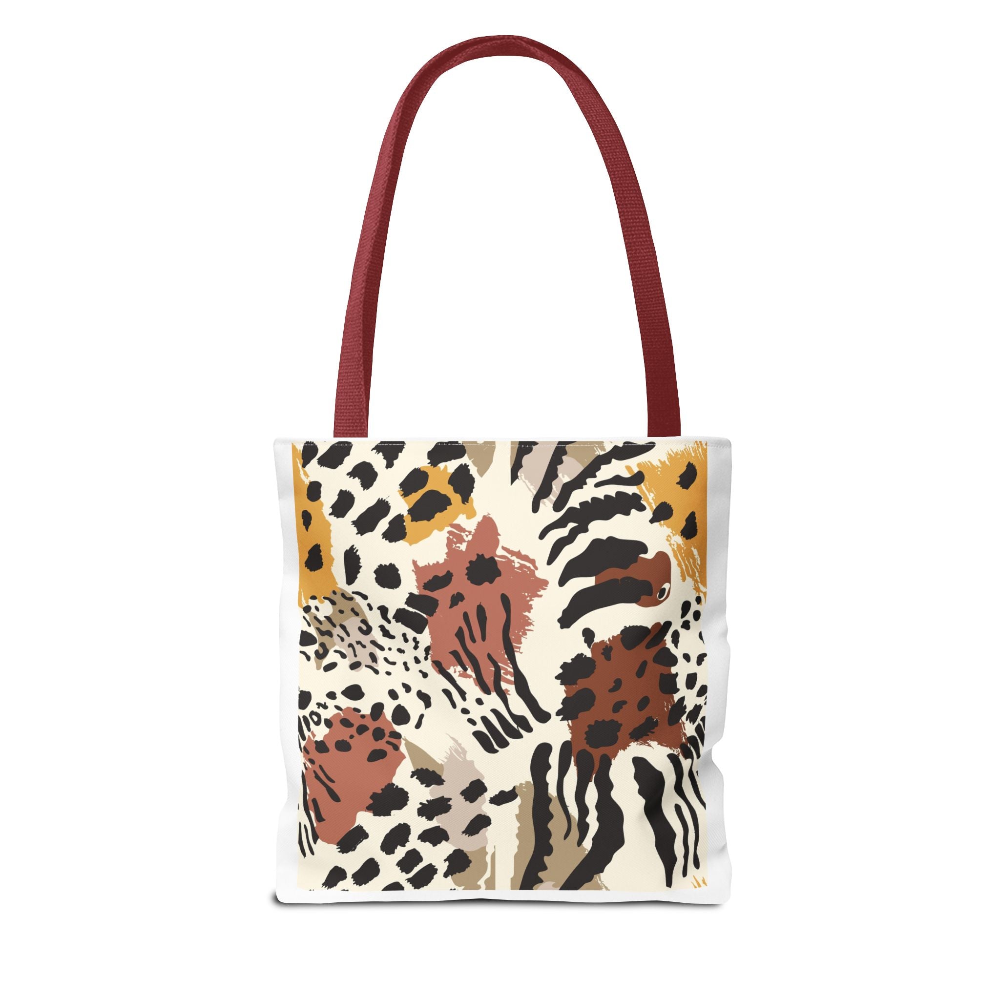 Neutral Abstract Safari Animal Print Tote Bag — All-Over-Print