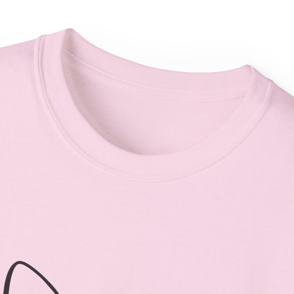 Meow Cat Face T-Shirt — Cute Kitty Graphic Tee with Pink Bow
