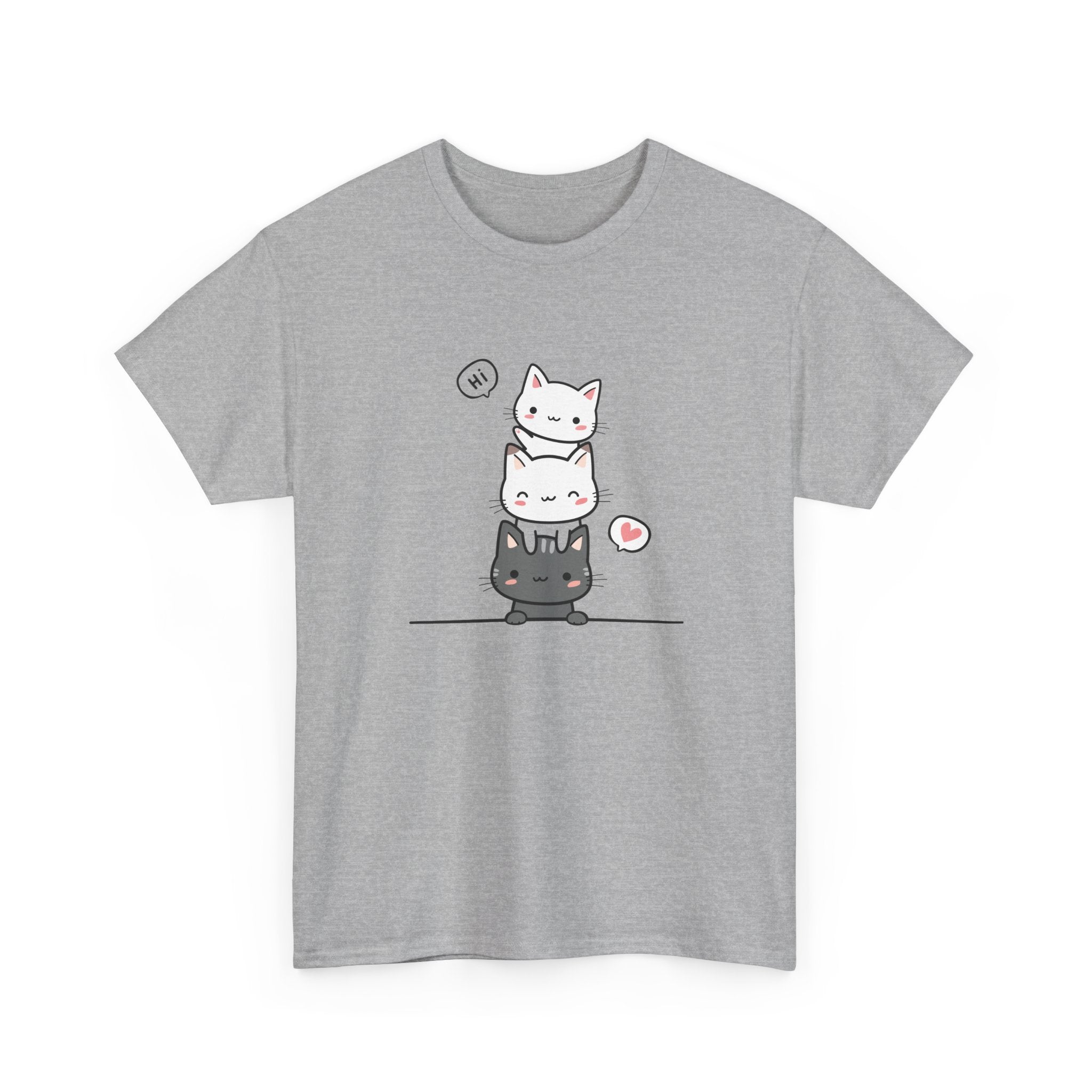 Cute Stacked Cats T-Shirt — Kawaii Cat Tower Tee