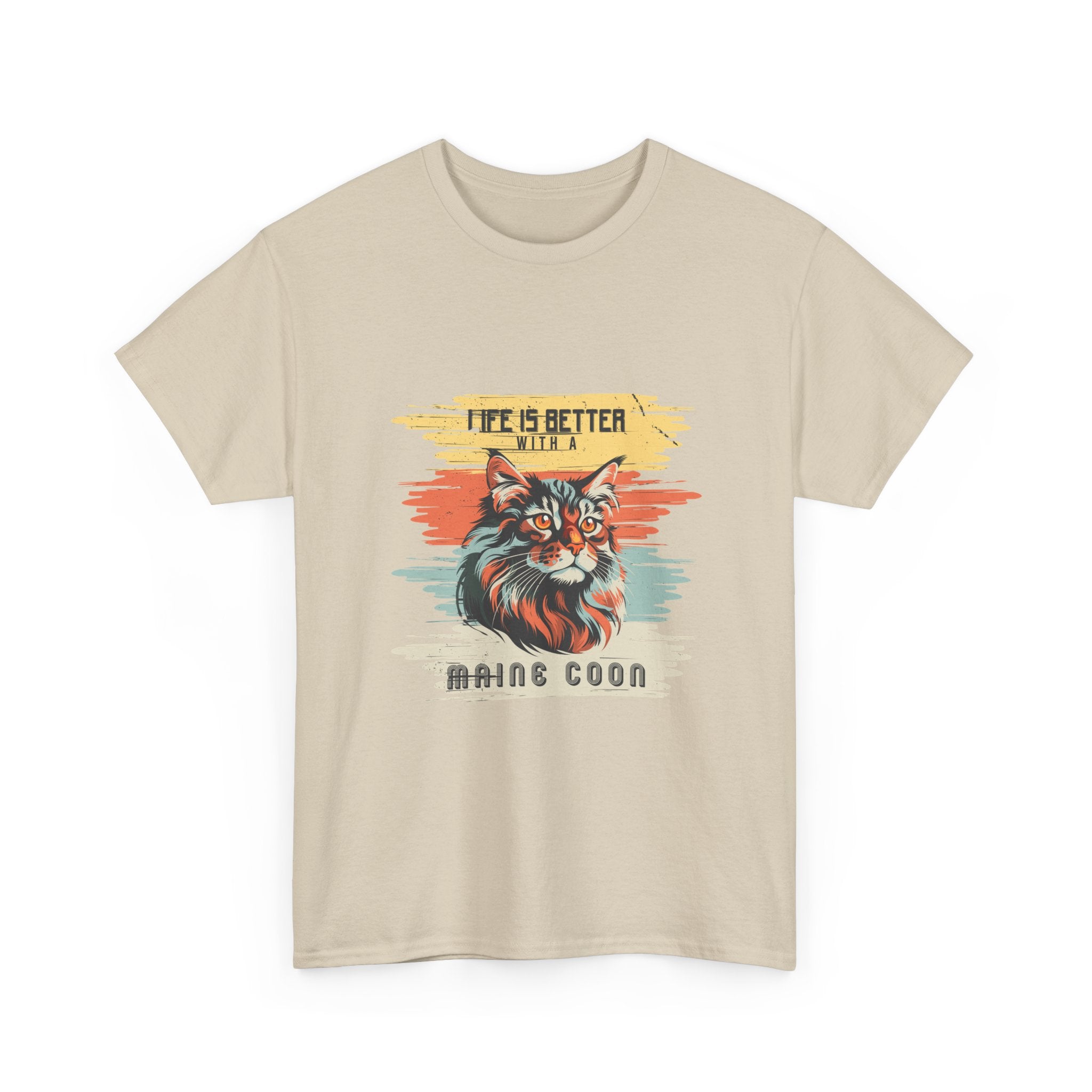 Maine Coon Cat T-Shirt — "Life Is Better With A Maine Coon" Vintage Graphic Tee