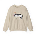 Cat Nap Crewneck Sweatshirt — Sleeping Black & White Cat with Balloons