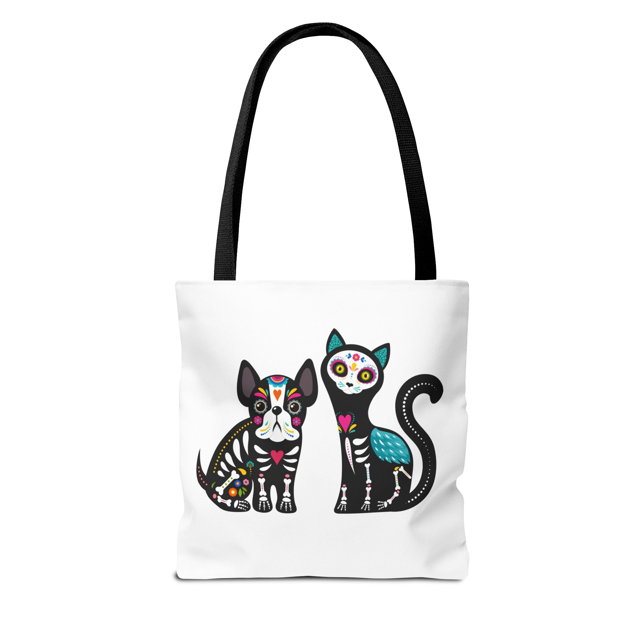 Day of the Dead Pet Tote Bag — Sugar Skull Cat & Dog Canvas Tote