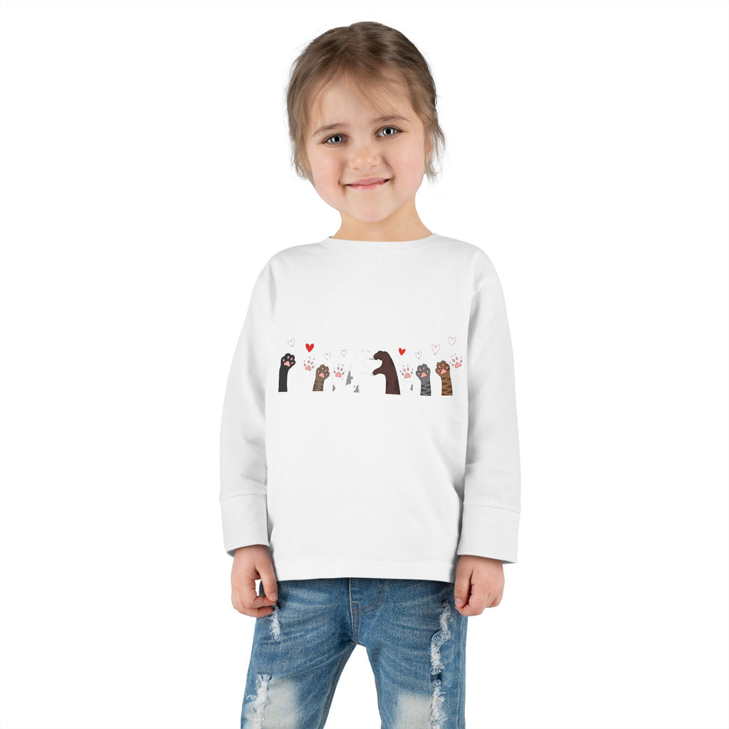 Toddler Tee — Cute Otter Family Long Sleeve Shirt (Hearts)