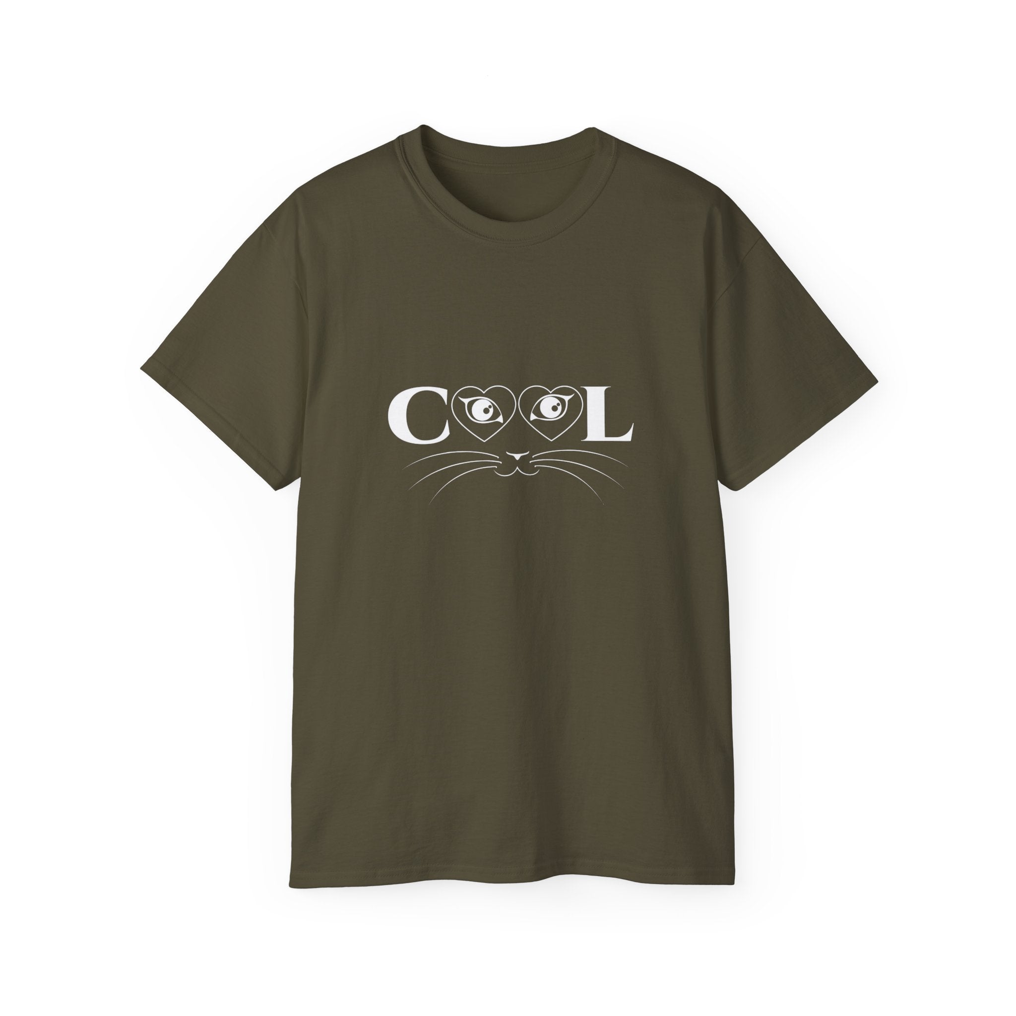 Cool Cat T-Shirt — Cute Cat Eyes & Whiskers Graphic Tee