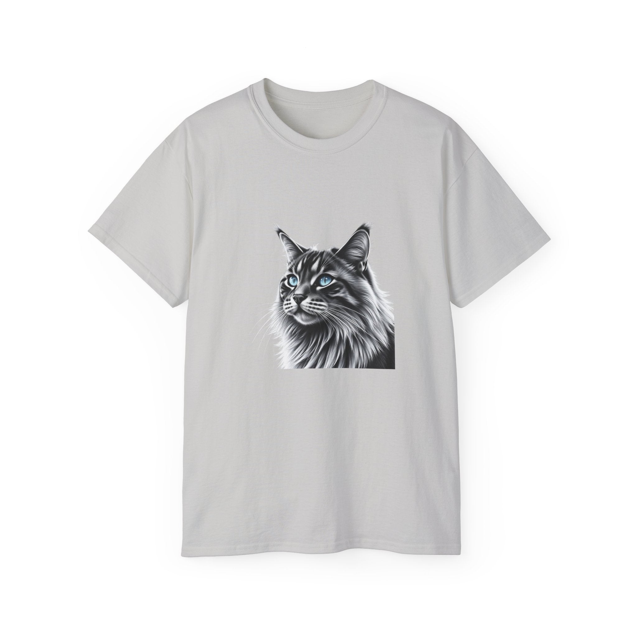 Cat Portrait T-Shirt - "Love My Maine Coon" Graphic Tee