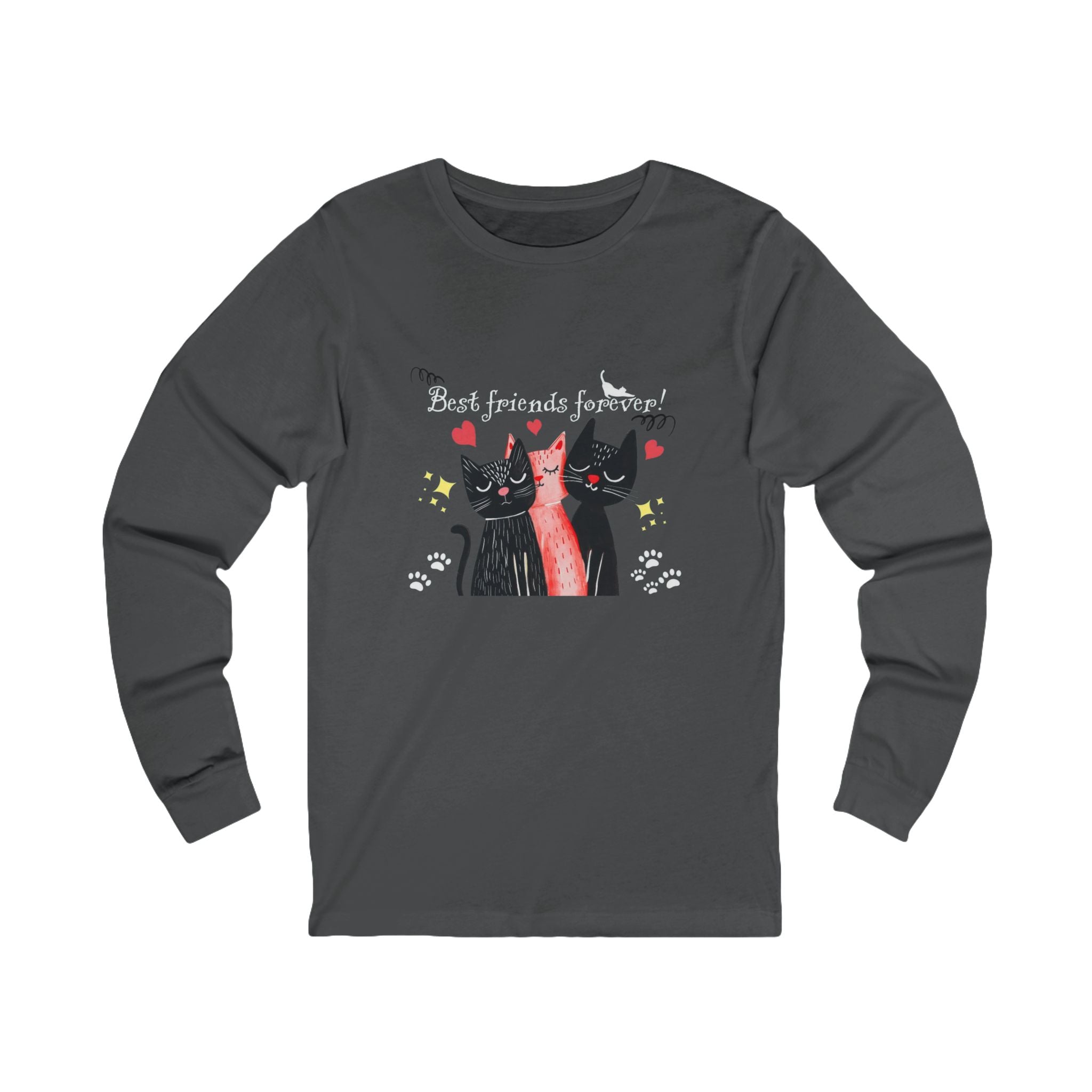 Best Friends Forever Cats Long Sleeve Tee — Cute Cat Friend Graphic Shirt