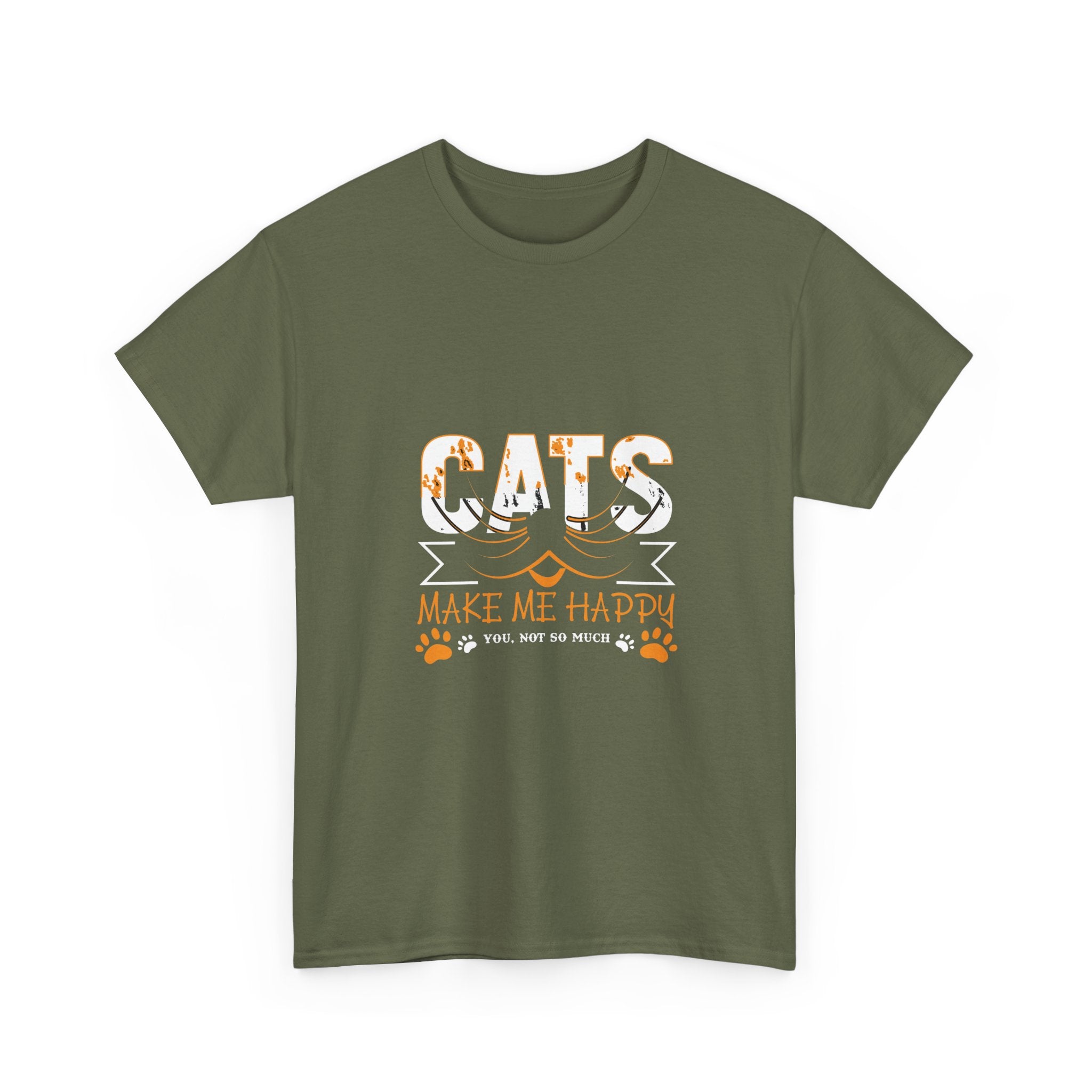 Cats Make Me Happy T-Shirt — Cute Cat Lover Graphic Tee