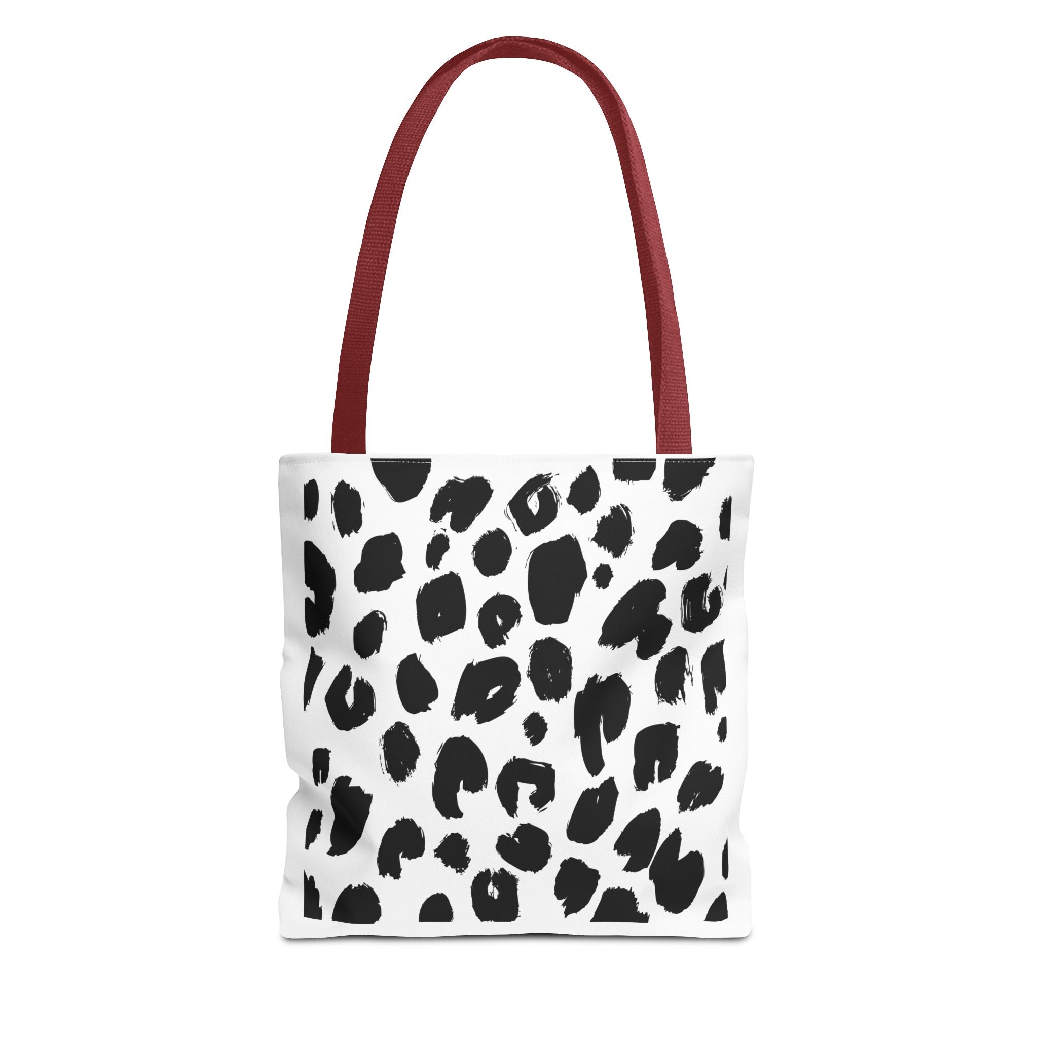 Leopard Spot Black & White Tote Bag — Chic Animal Print All-Over Tote