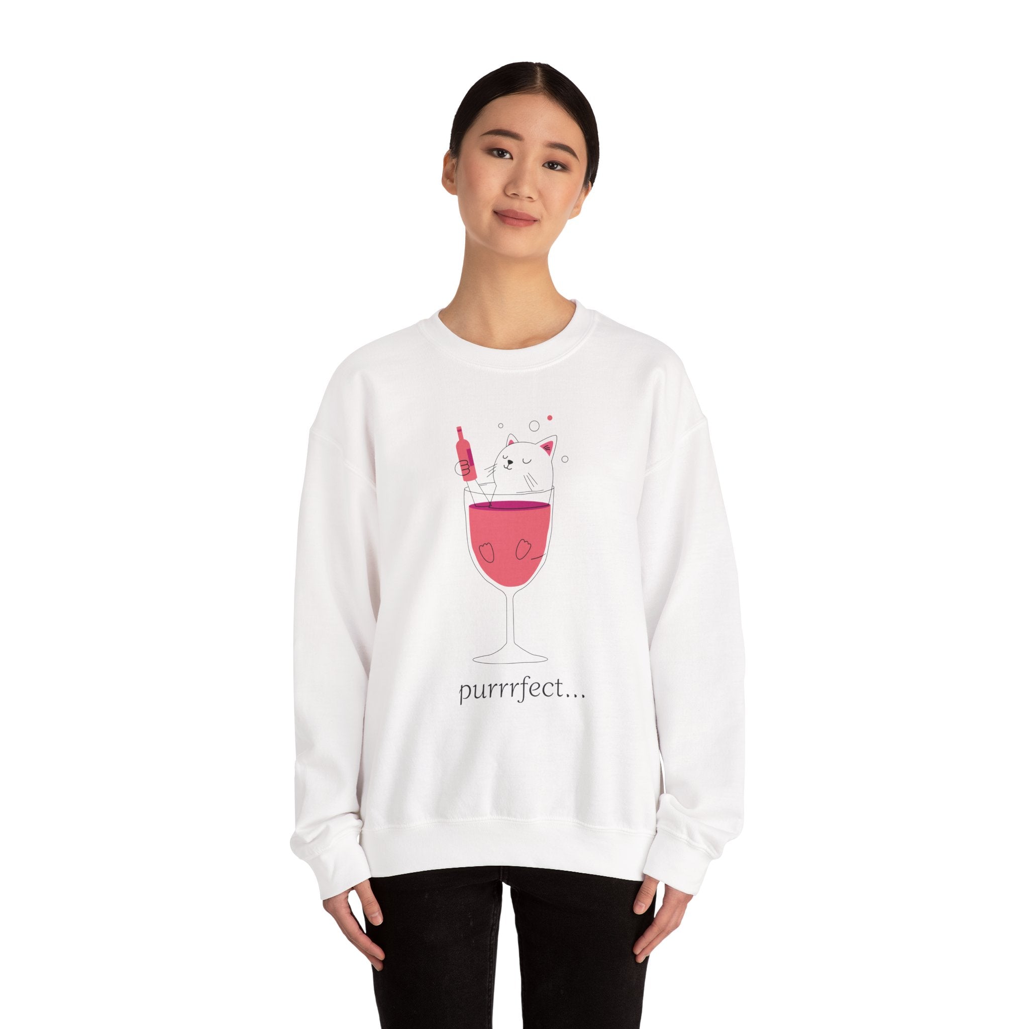 Purrfect Wine Cat Sweatshirt