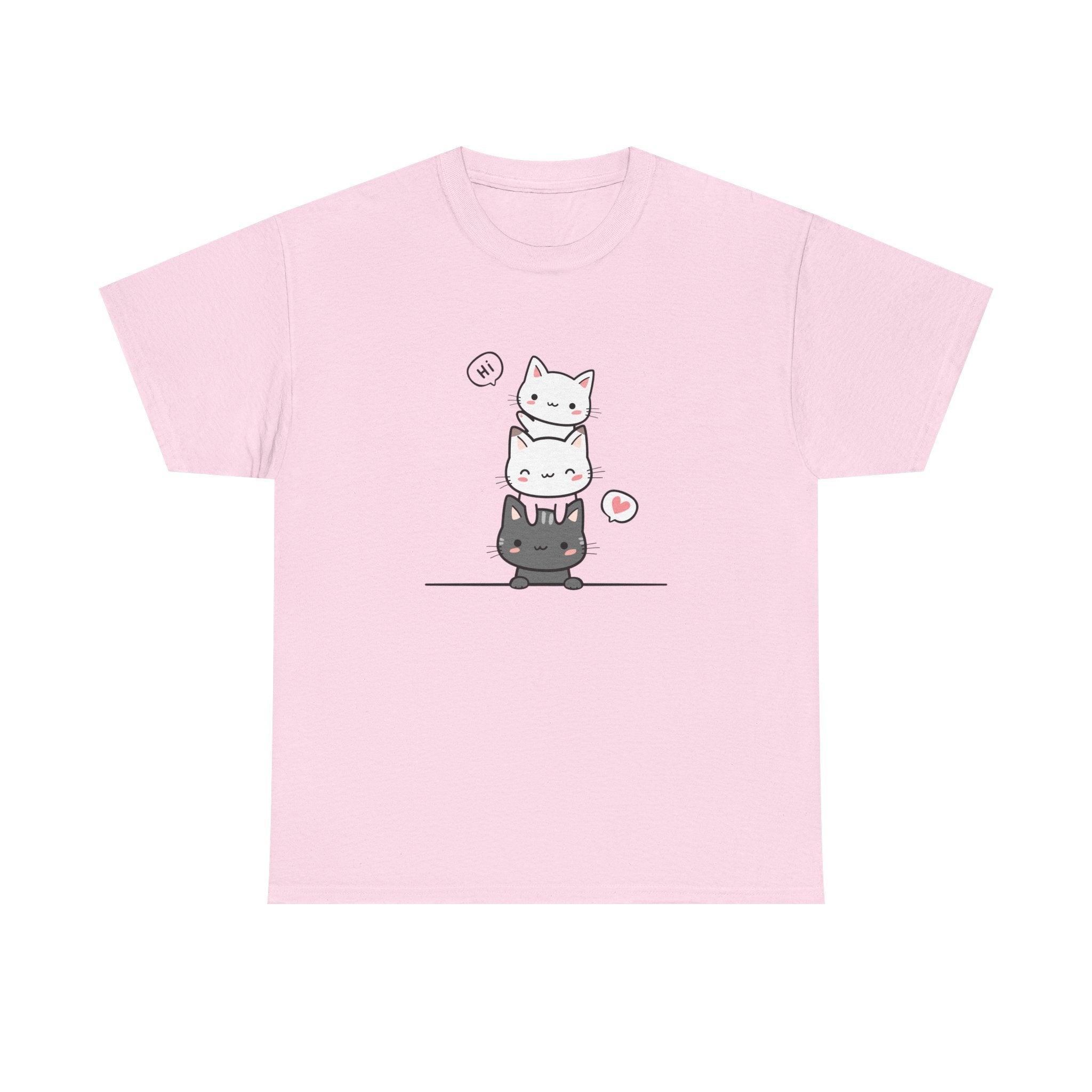 Cute Stacked Cats T-Shirt — Kawaii Cat Tower Tee
