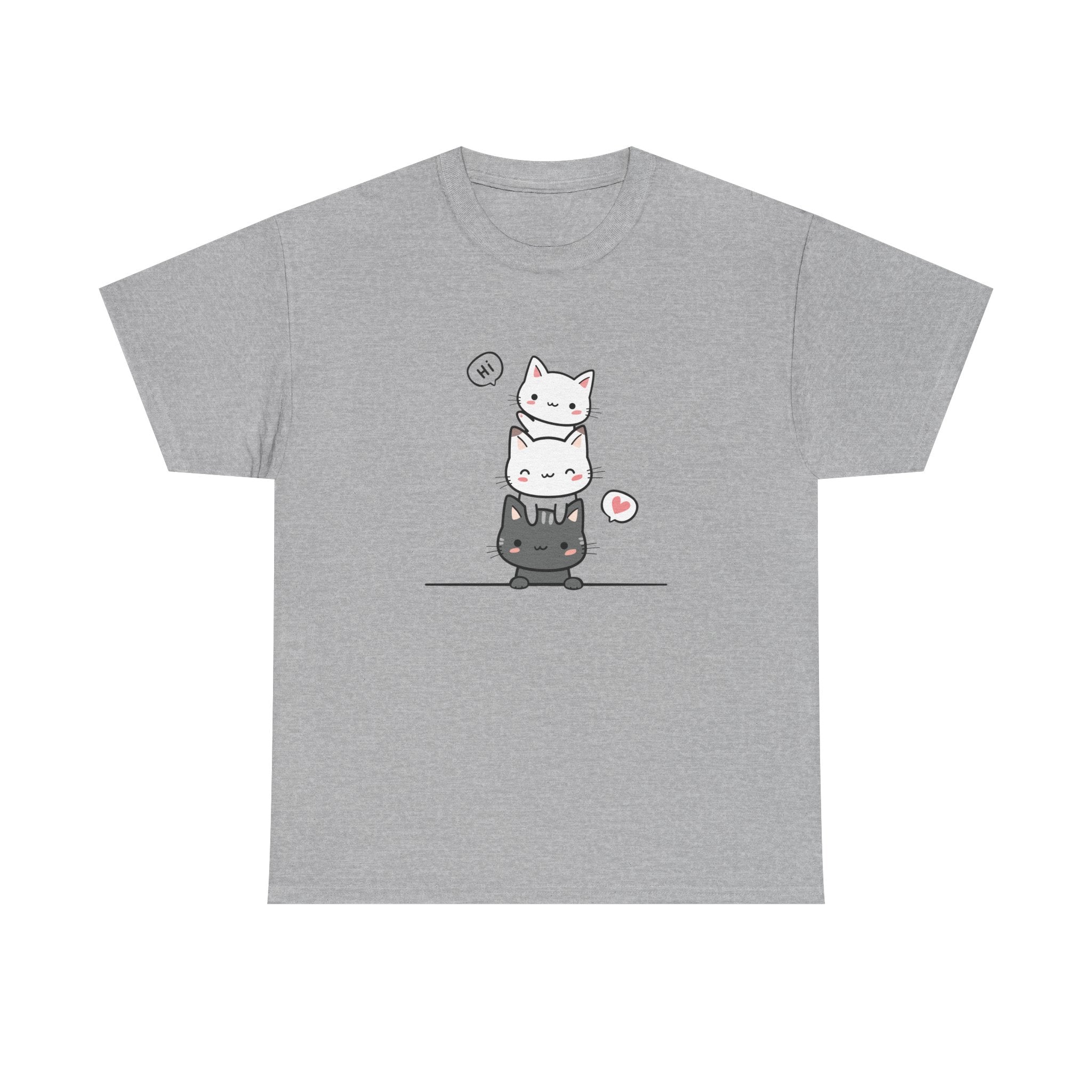 Cute Stacked Cats T-Shirt — Kawaii Cat Tower Tee