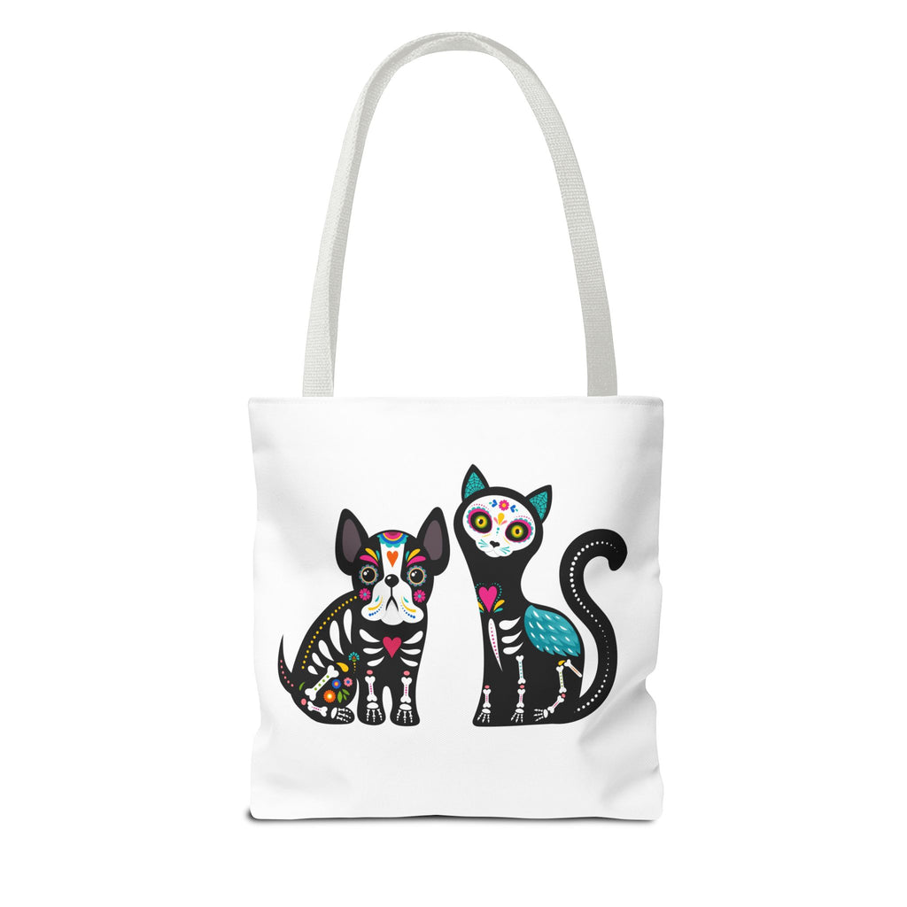Day of the Dead Pet Tote Bag — Sugar Skull Cat & Dog Canvas Tote