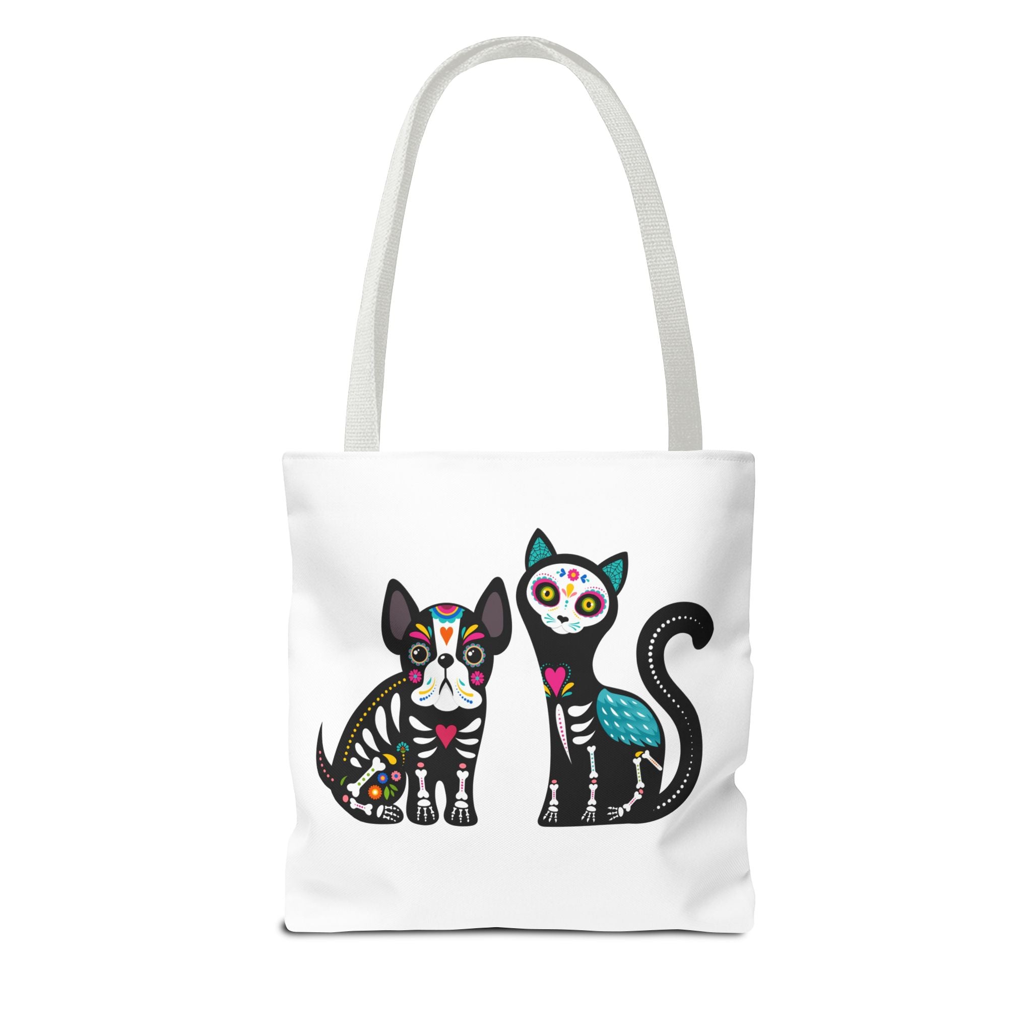 Day of the Dead Pet Tote Bag — Sugar Skull Cat & Dog Canvas Tote