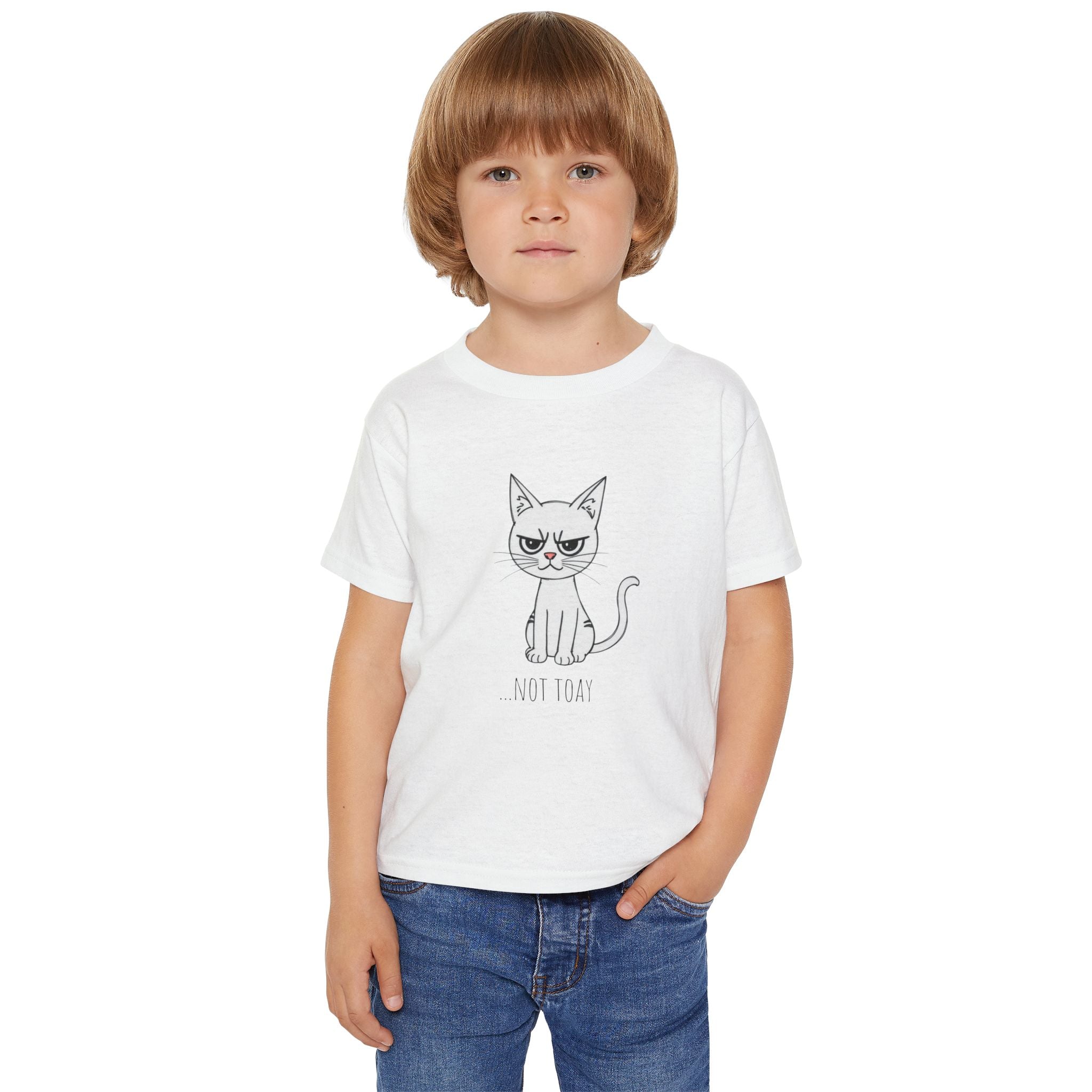 Toddler T‑Shirt — Cute Grumpy Cat "Not Today" Kids Tee
