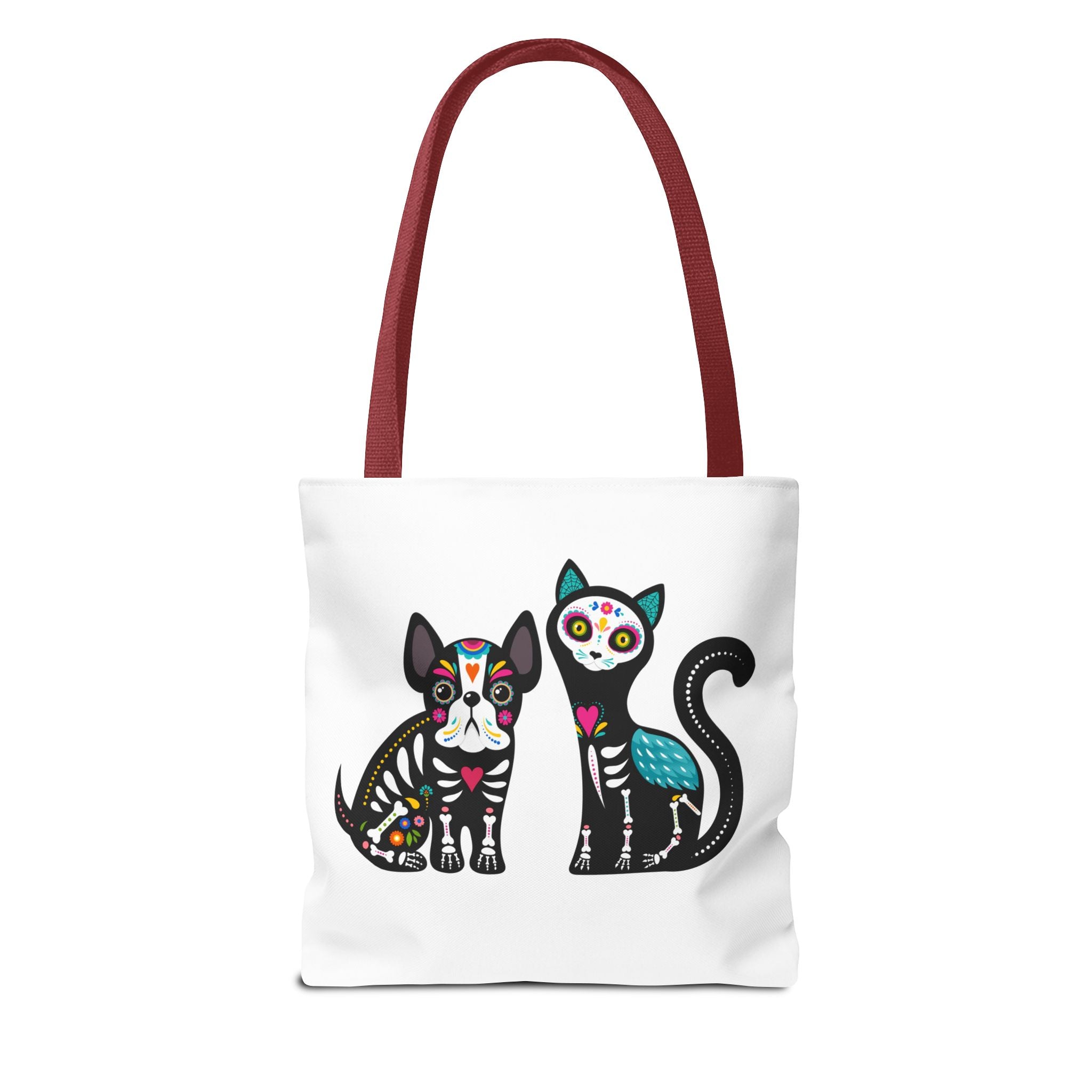 Day of the Dead Pet Tote Bag — Sugar Skull Cat & Dog Canvas Tote