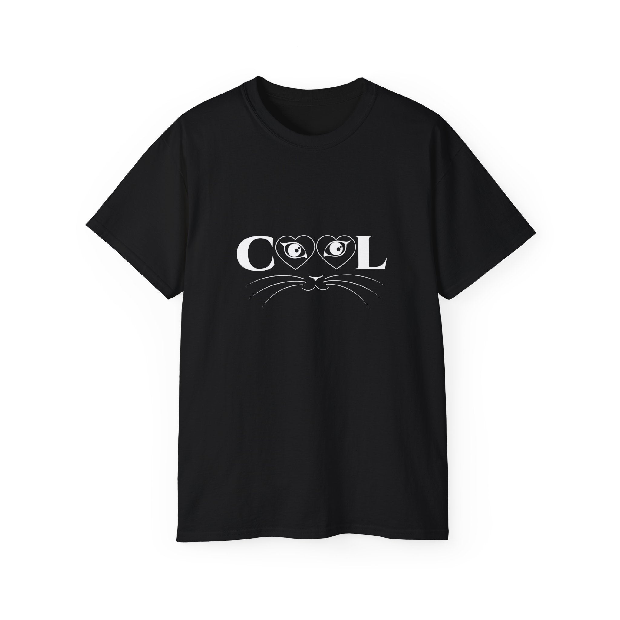 Cool Cat T-Shirt — Cute Cat Eyes & Whiskers Graphic Tee