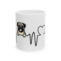Pug Heartbeat Ceramic Mug — Cute Pug Lover Coffee Mug 11oz