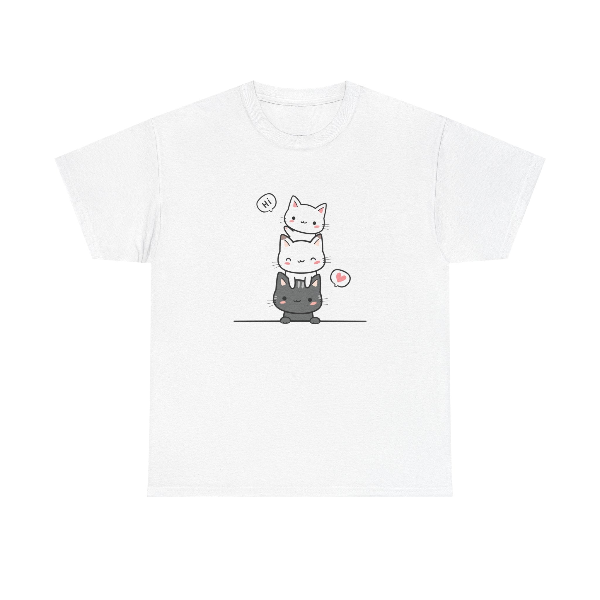 Cute Stacked Cats T-Shirt — Kawaii Cat Tower Tee