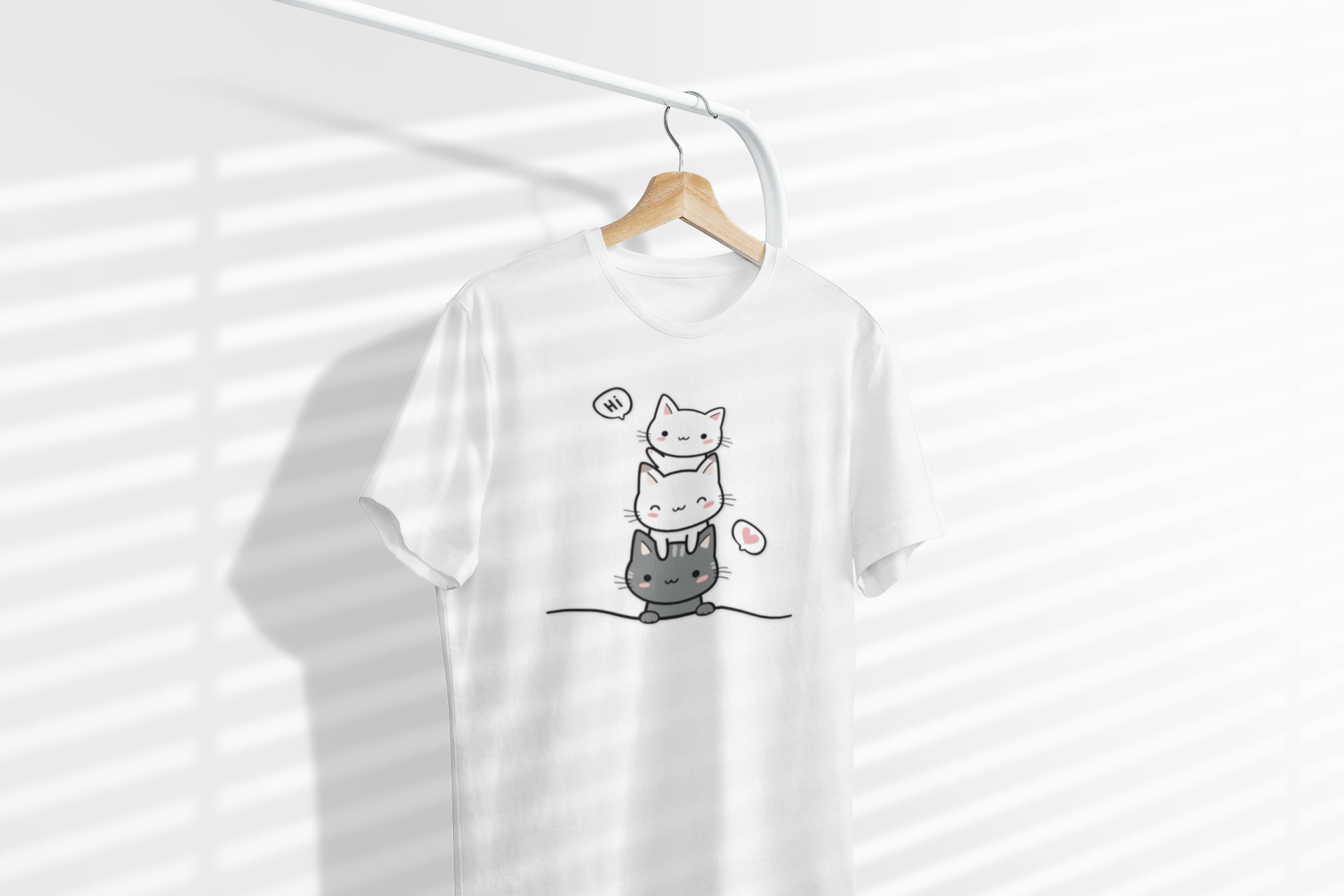 Cute Stacked Cats T-Shirt — Kawaii Cat Tower Tee