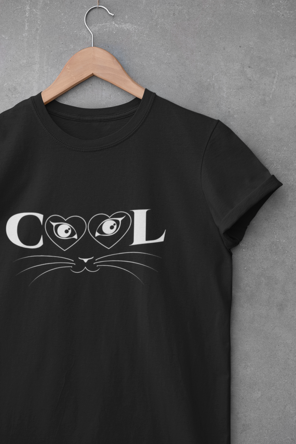 Cool Cat T-Shirt — Cute Cat Eyes & Whiskers Graphic Tee