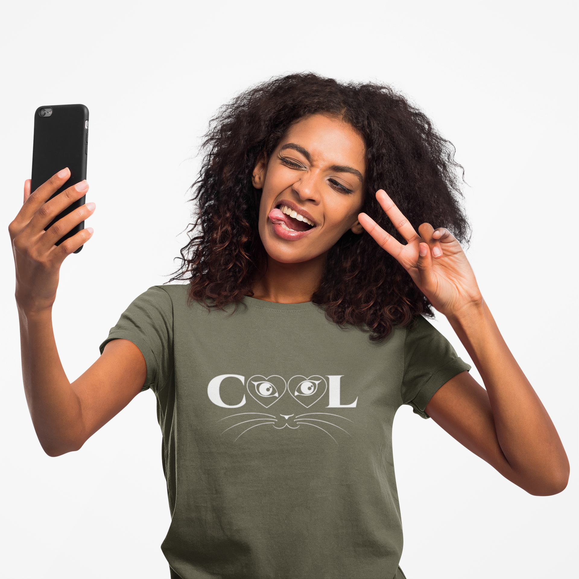 Cool Cat T-Shirt — Cute Cat Eyes & Whiskers Graphic Tee