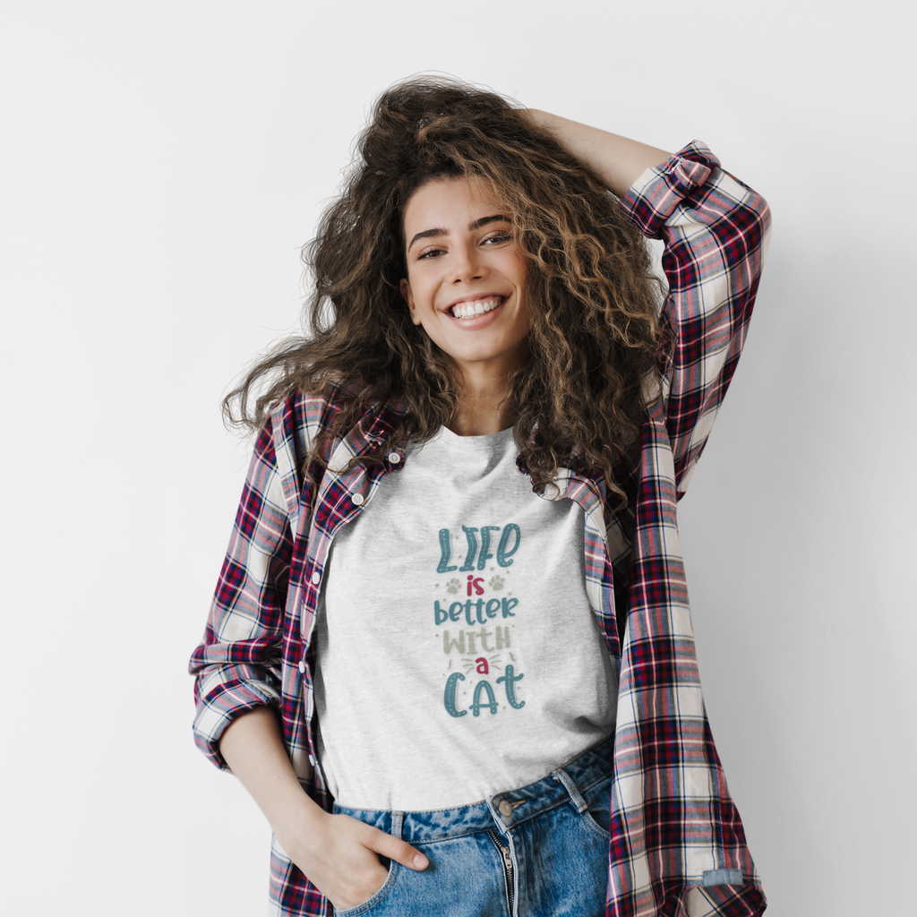 Cat Lovers Tee — “Life Is Better With a Cat” Graphic T-Shirt
