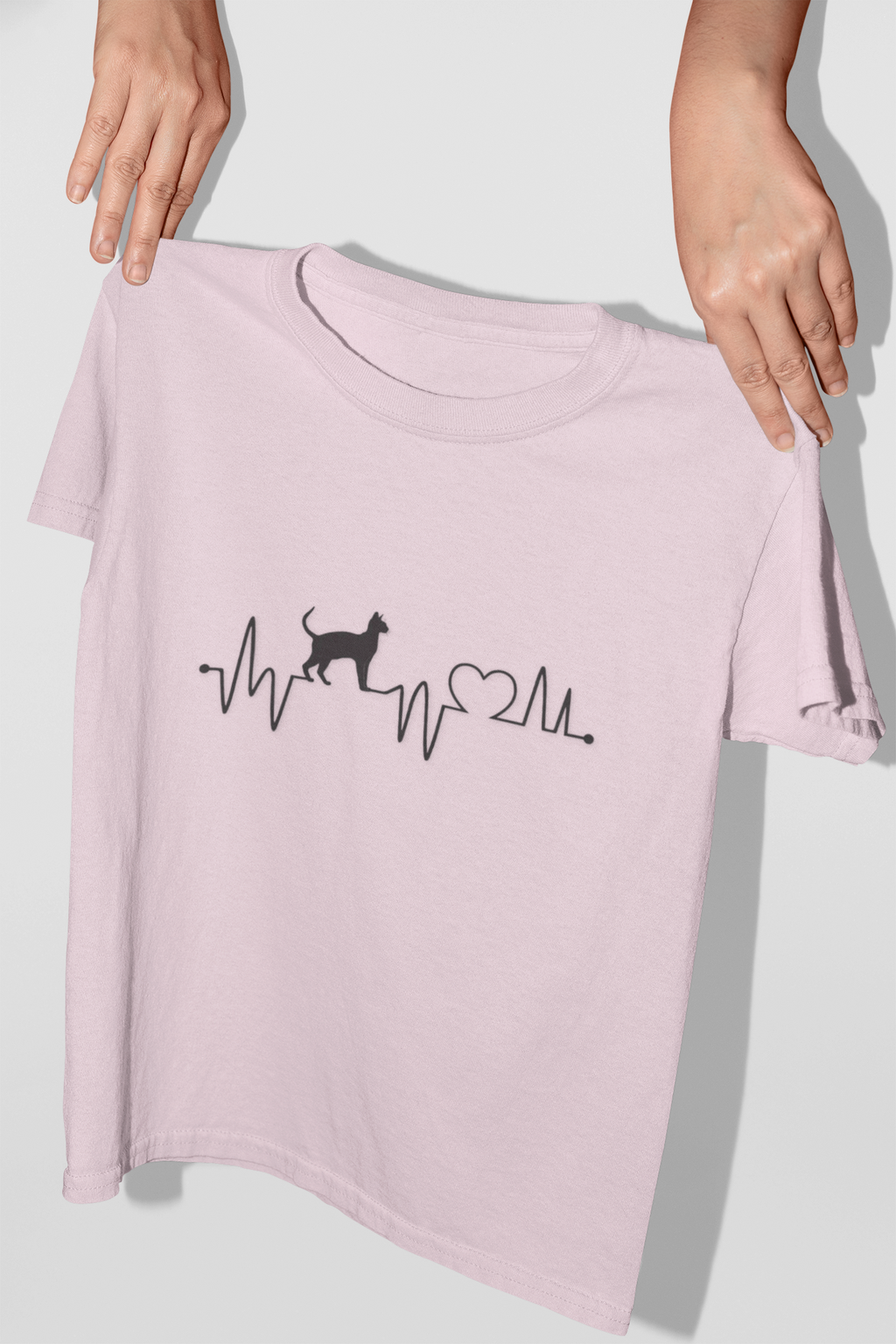 Cat Heartbeat T-Shirt — Minimal Cat ECG Design for Cat Lovers