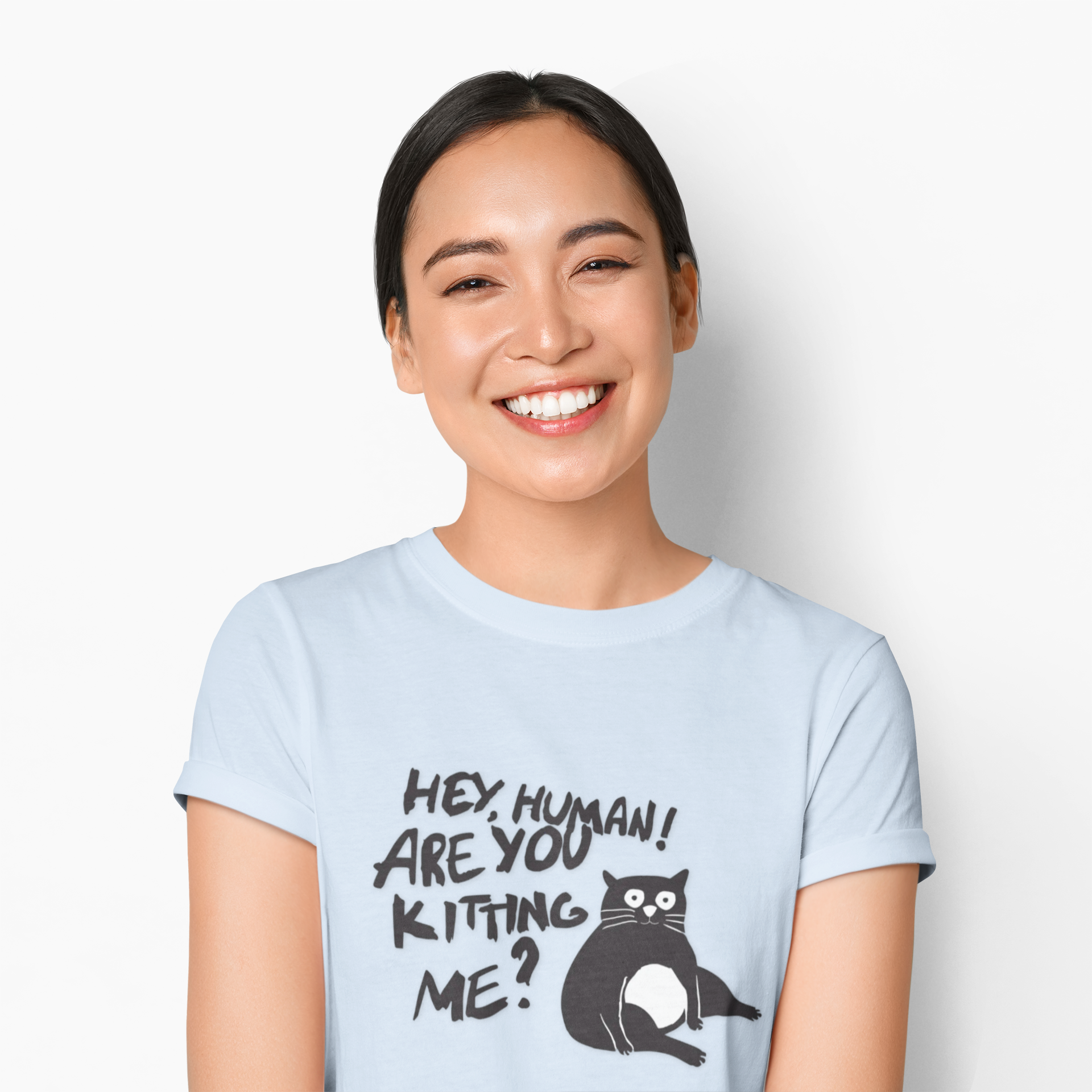 Cat T‑Shirt — "Hey, Human! Are You Kitting Me?" Cute Funny Cat Tee for Cat Lovers