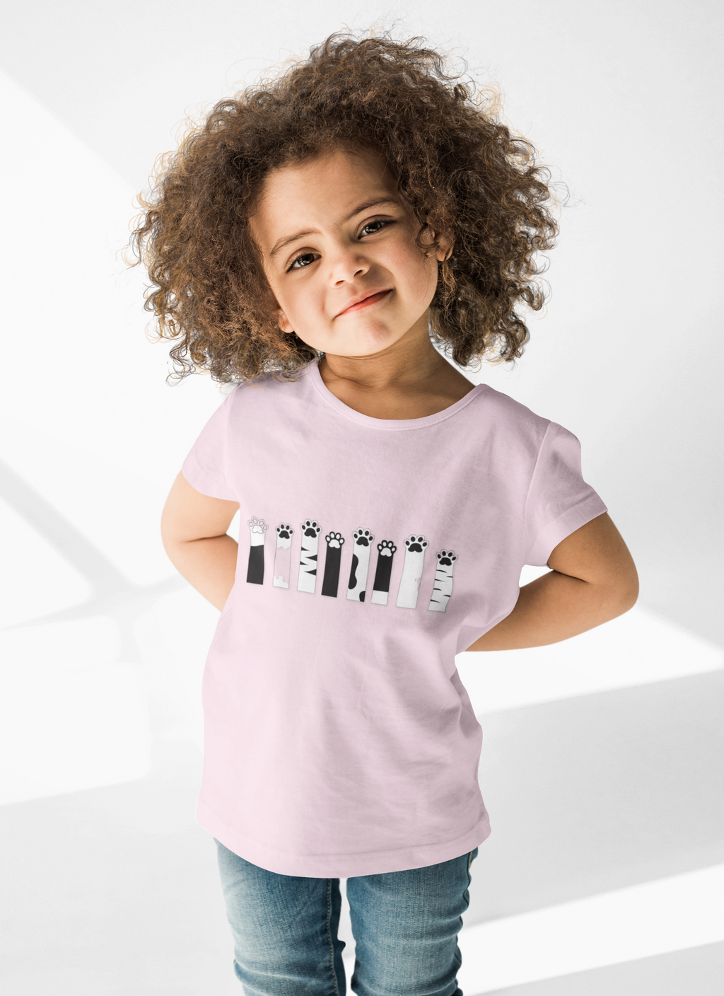Toddler T-Shirt — Minimal Cat Paw & Tail Graphic