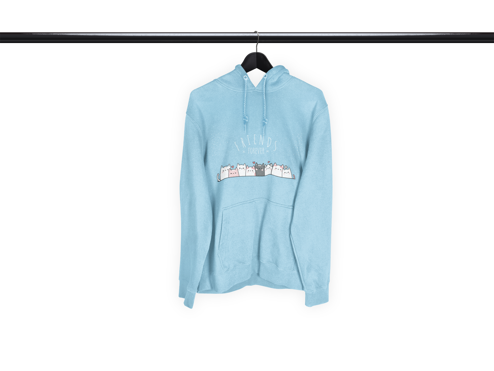 Friends Forever Cat Hoodie – Cute Kawaii Kitty Pullover