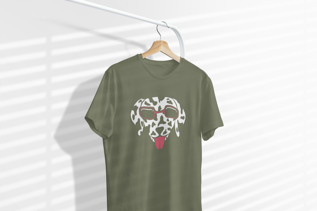 Dalmatian Sunglasses T‑Shirt — Fun Dog Face Tee
