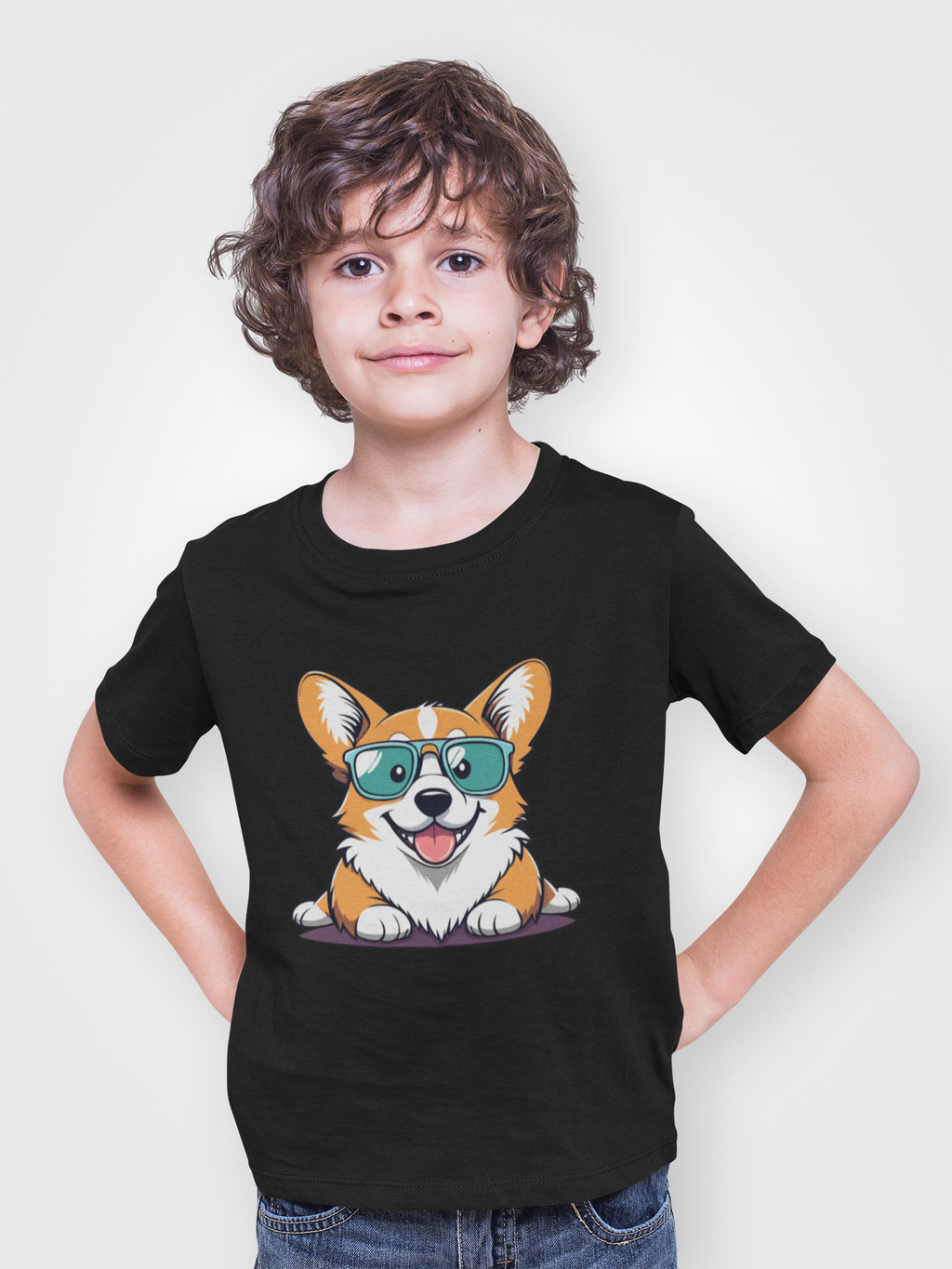 Corgi Sunglasses Youth Tee — Cute Cool Dog Kids T-Shirt