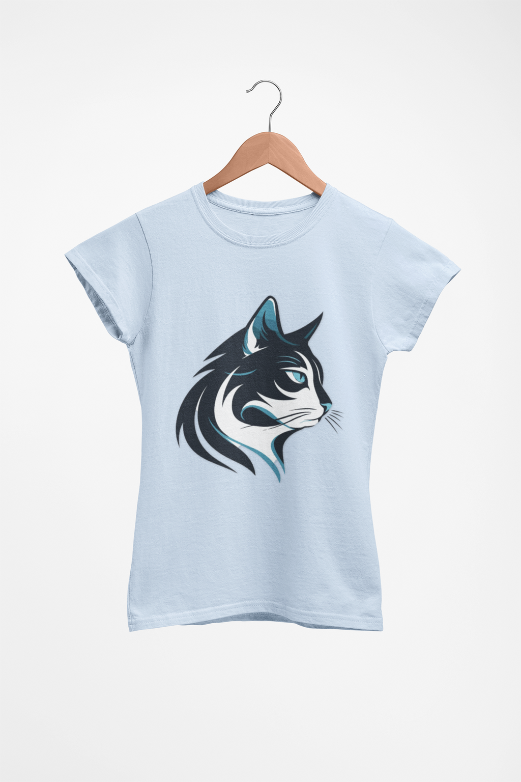Cat Head Graphic Tee — Stylized Feline Profile Shirt