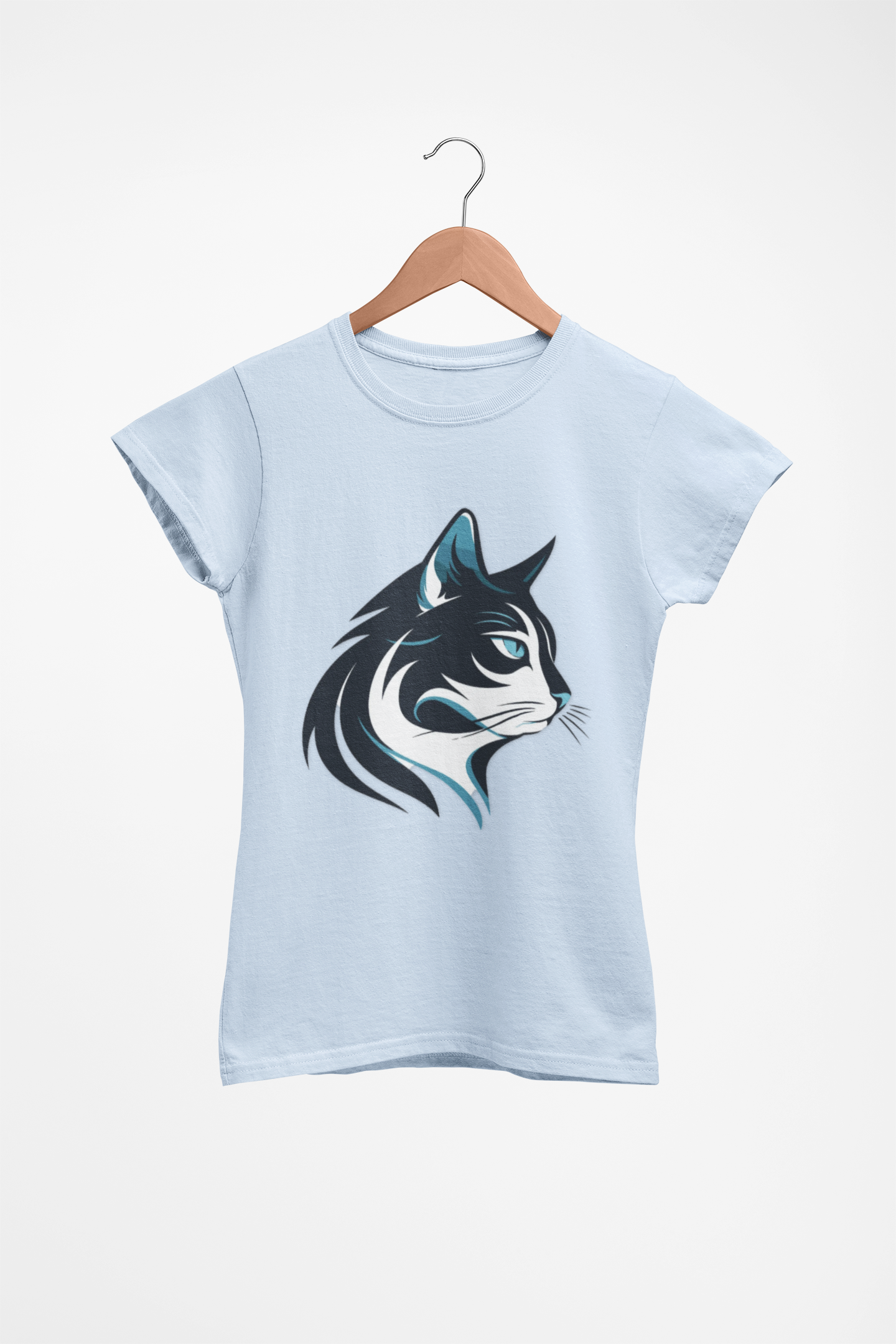 Cat Head Graphic Tee — Stylized Feline Profile Shirt