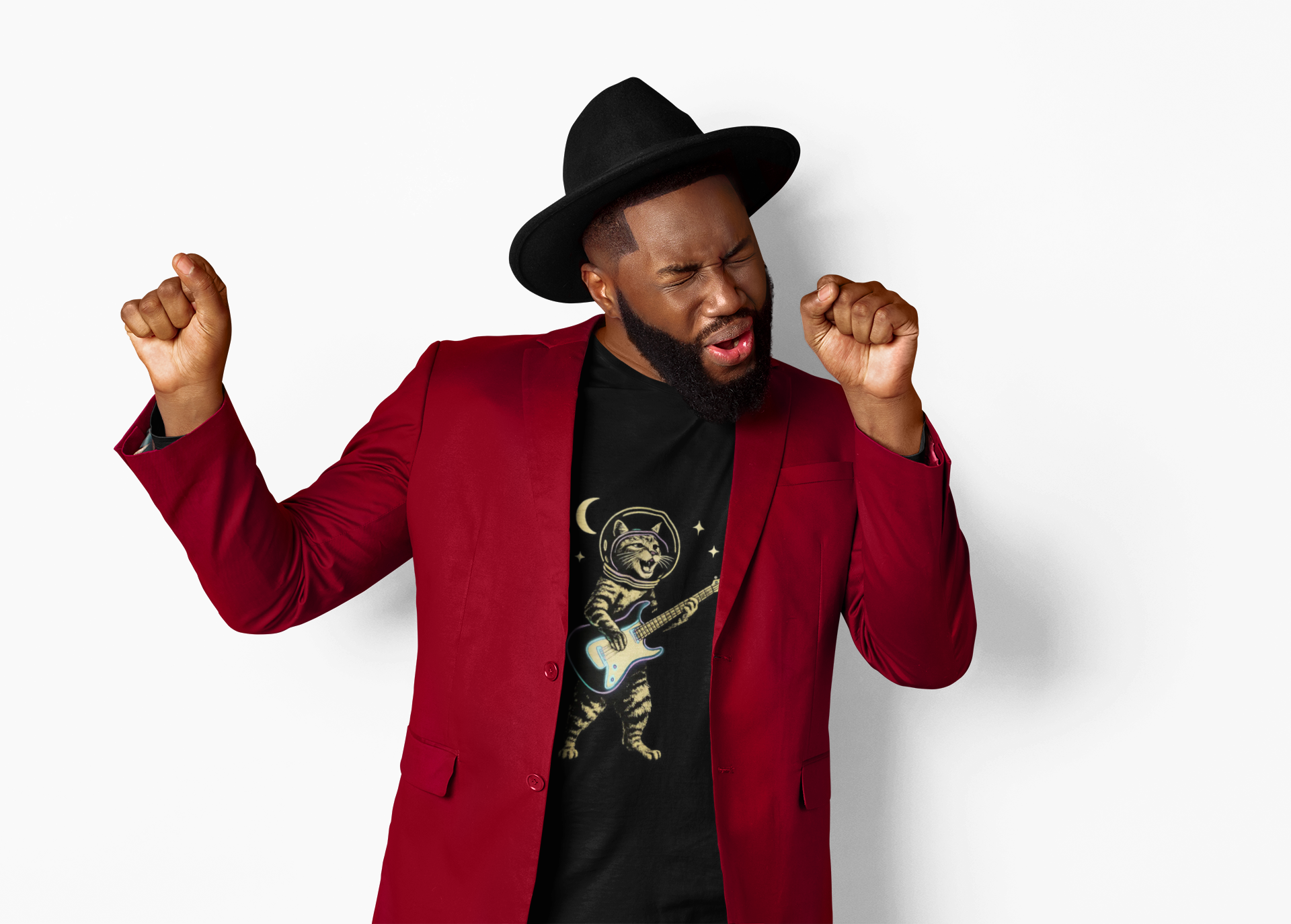 Astronaut Guitarist Long Sleeve Tee — Space Rock Graphic Shirt