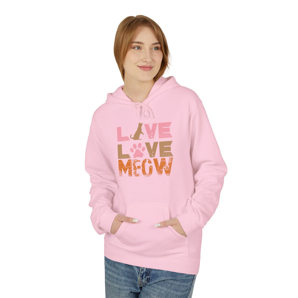 Love Love Meow Hoodie — Cute Cat Paw Graphic Pullover