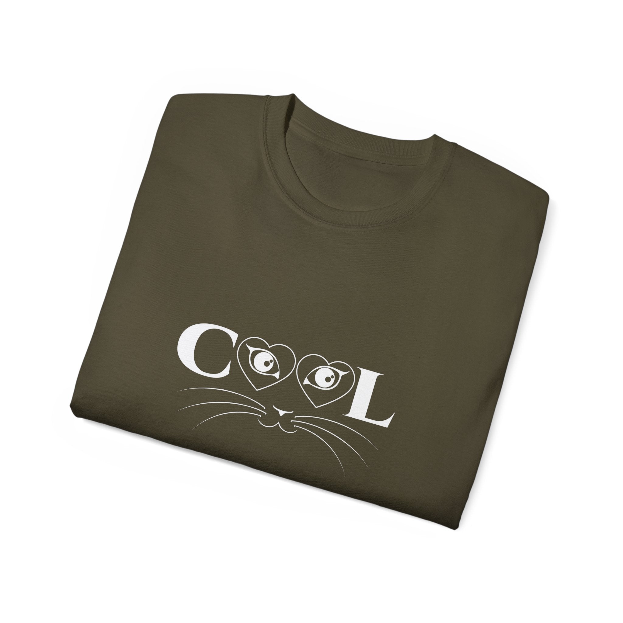 Cool Cat T-Shirt — Cute Cat Eyes & Whiskers Graphic Tee