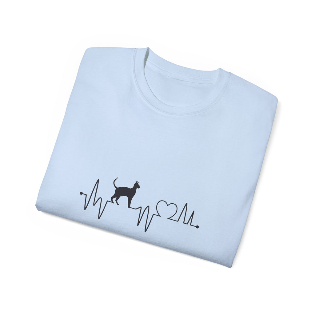 Cat Heartbeat T-Shirt — Minimal Cat ECG Design for Cat Lovers