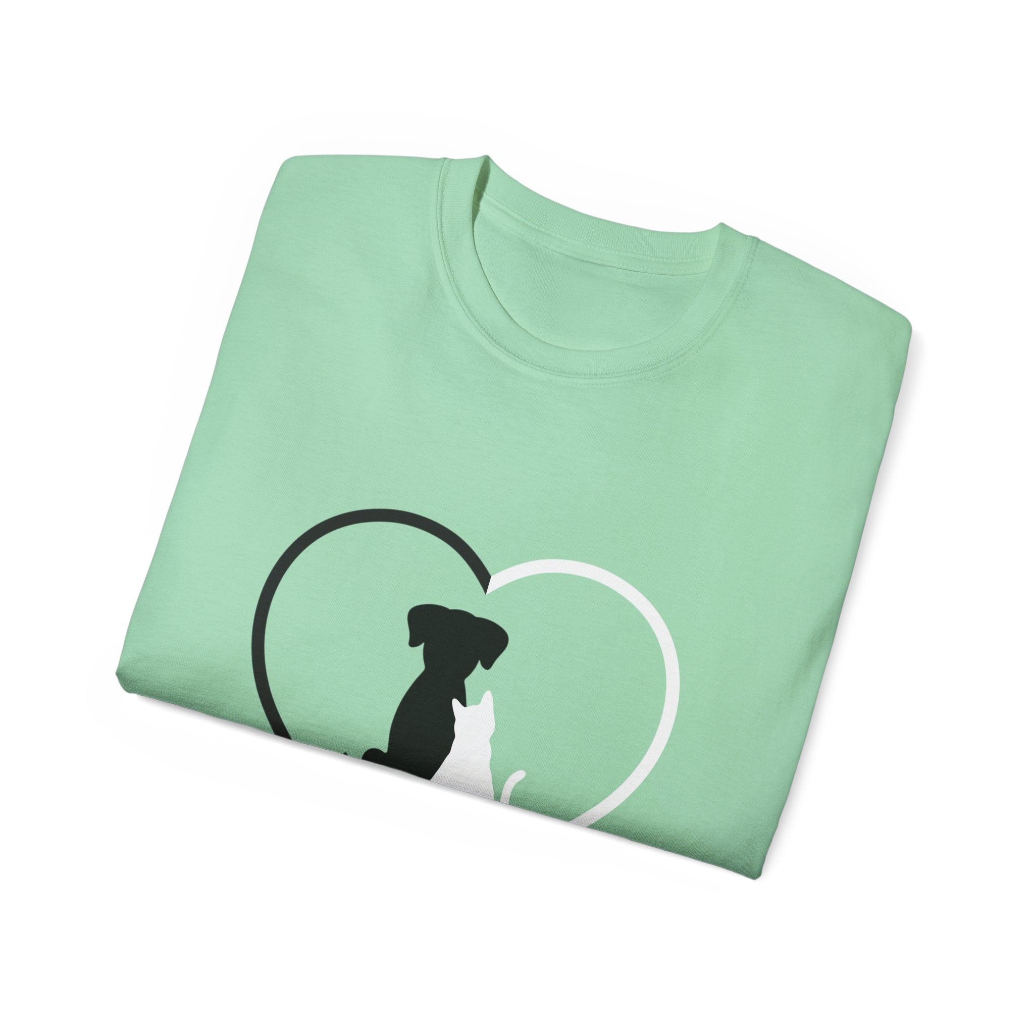 Dog & Cat Heart T-Shirt — Pet Lover Tee