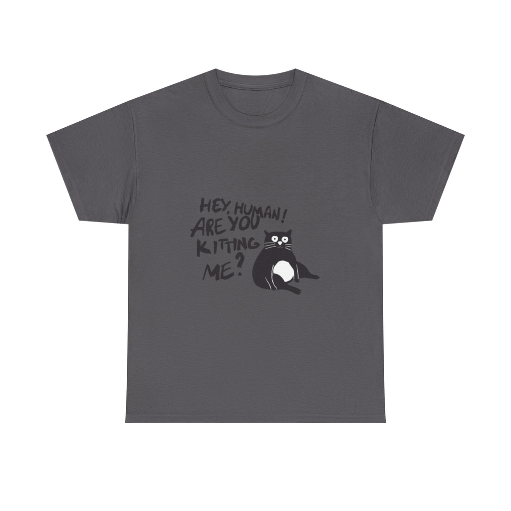 Cat T‑Shirt — "Hey, Human! Are You Kitting Me?" Cute Funny Cat Tee for Cat Lovers