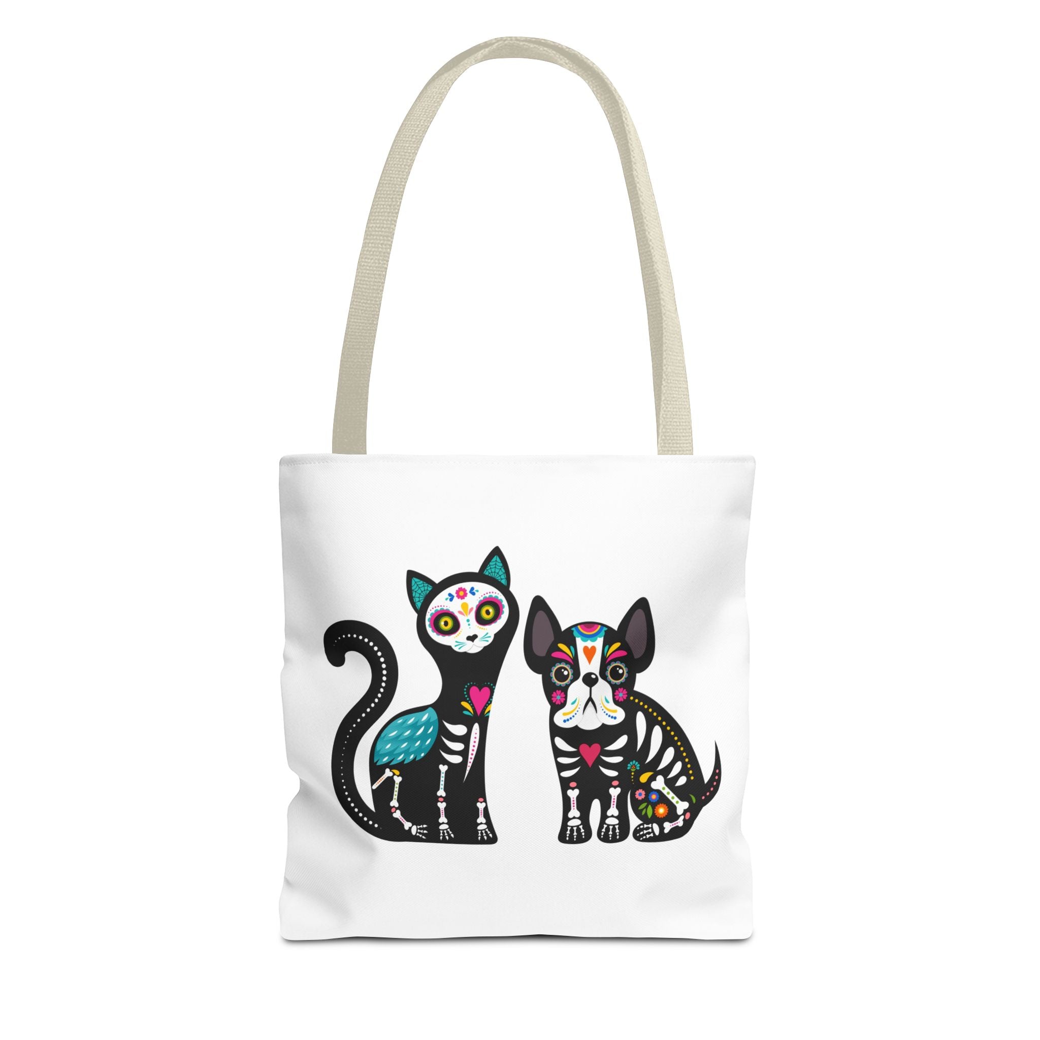Day of the Dead Pet Tote Bag — Sugar Skull Cat & Dog Canvas Tote