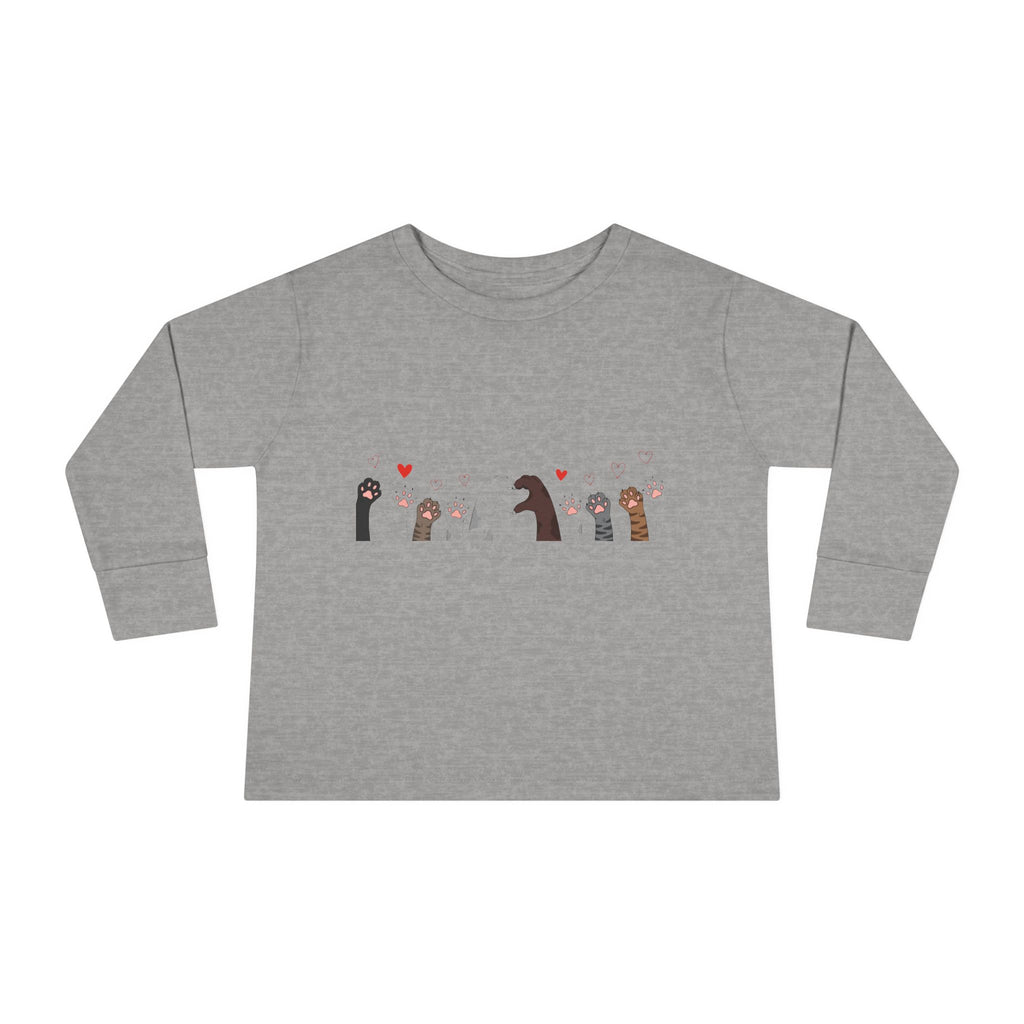 Toddler Tee — Cute Otter Family Long Sleeve Shirt (Hearts)